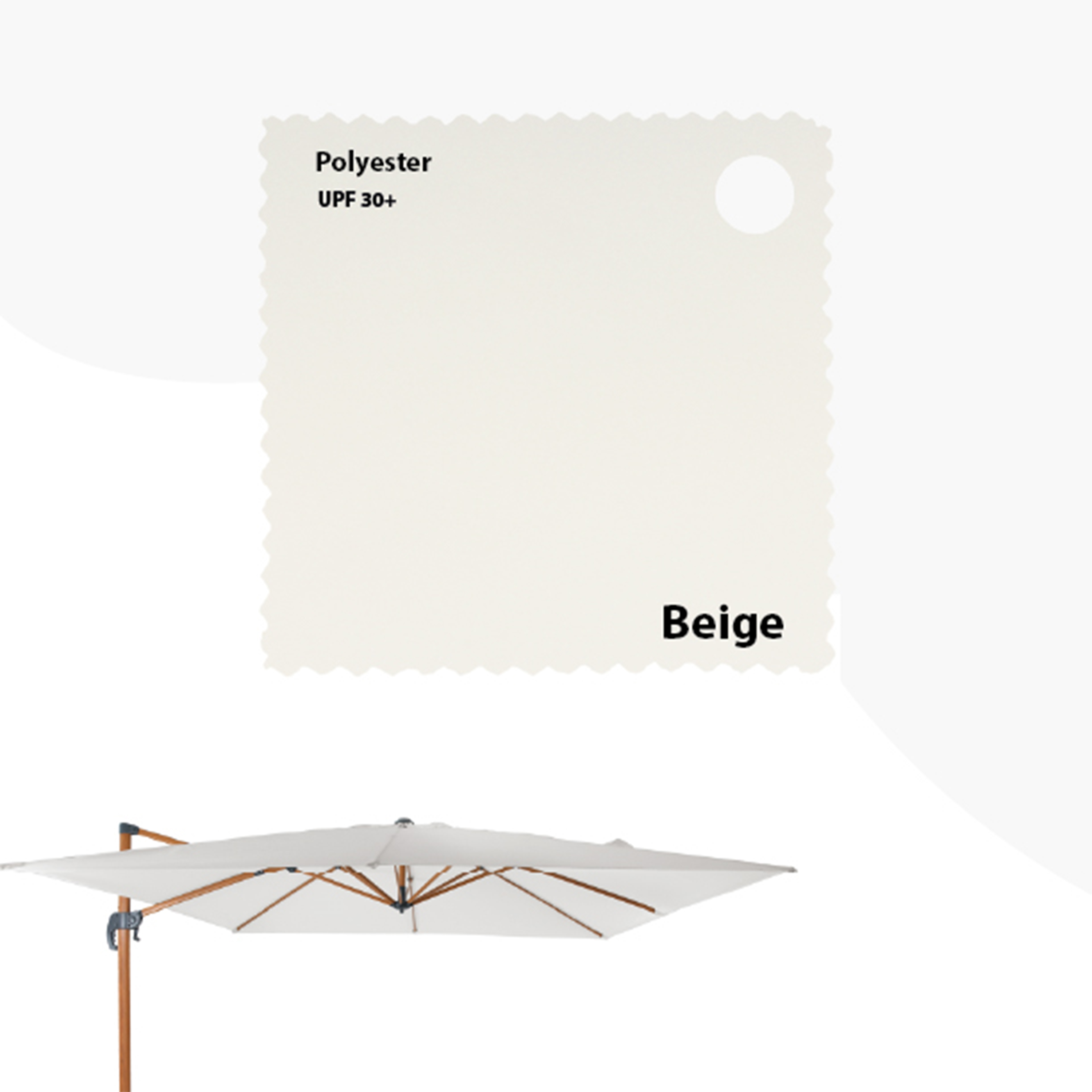 AXI Nima Floating Parasol 300x300 Oak Look/Beige