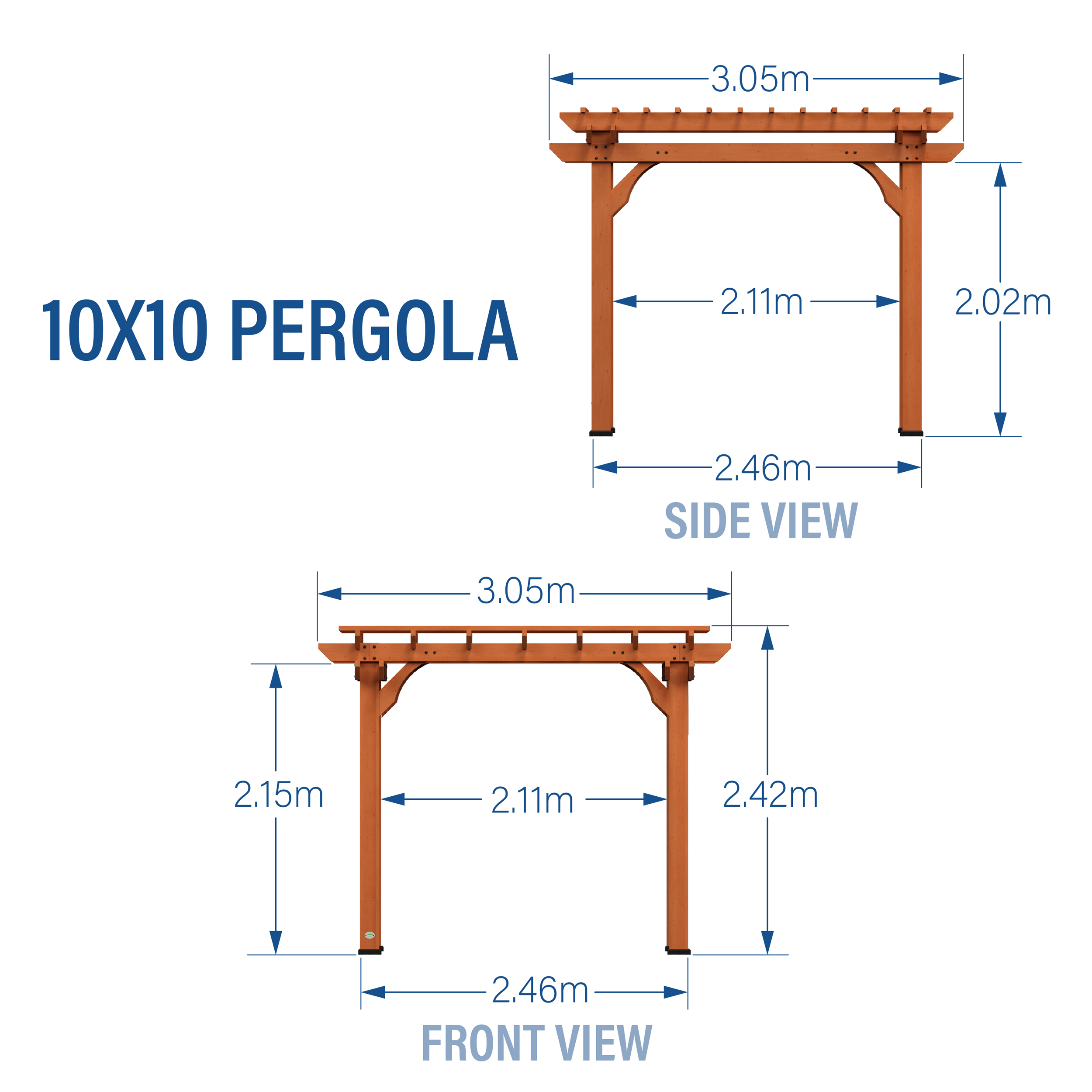 Backyard Discovery Wooden Pergola 305 x 305 cm