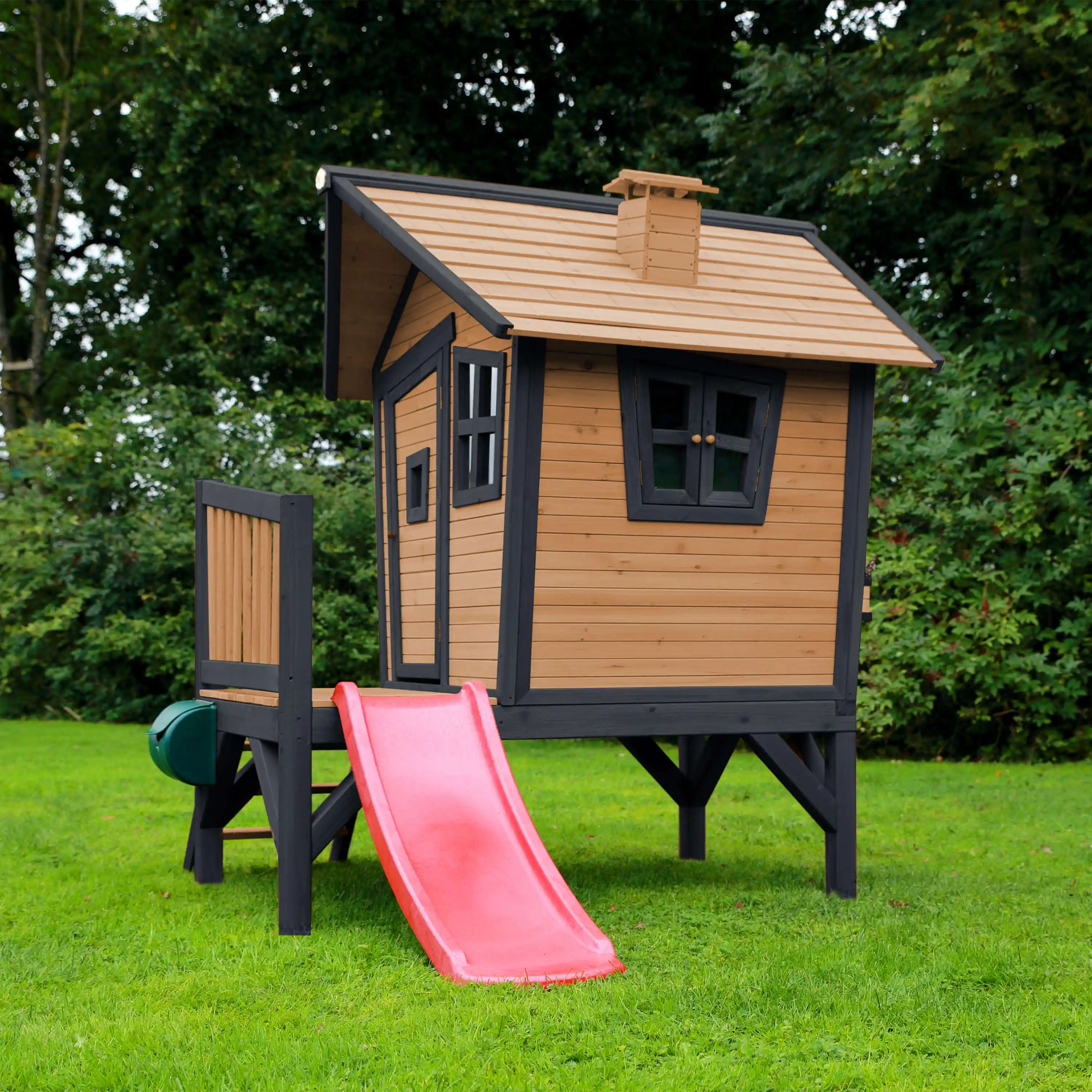 AXI Robin Playhouse Brown/Anthracite - Red Slide