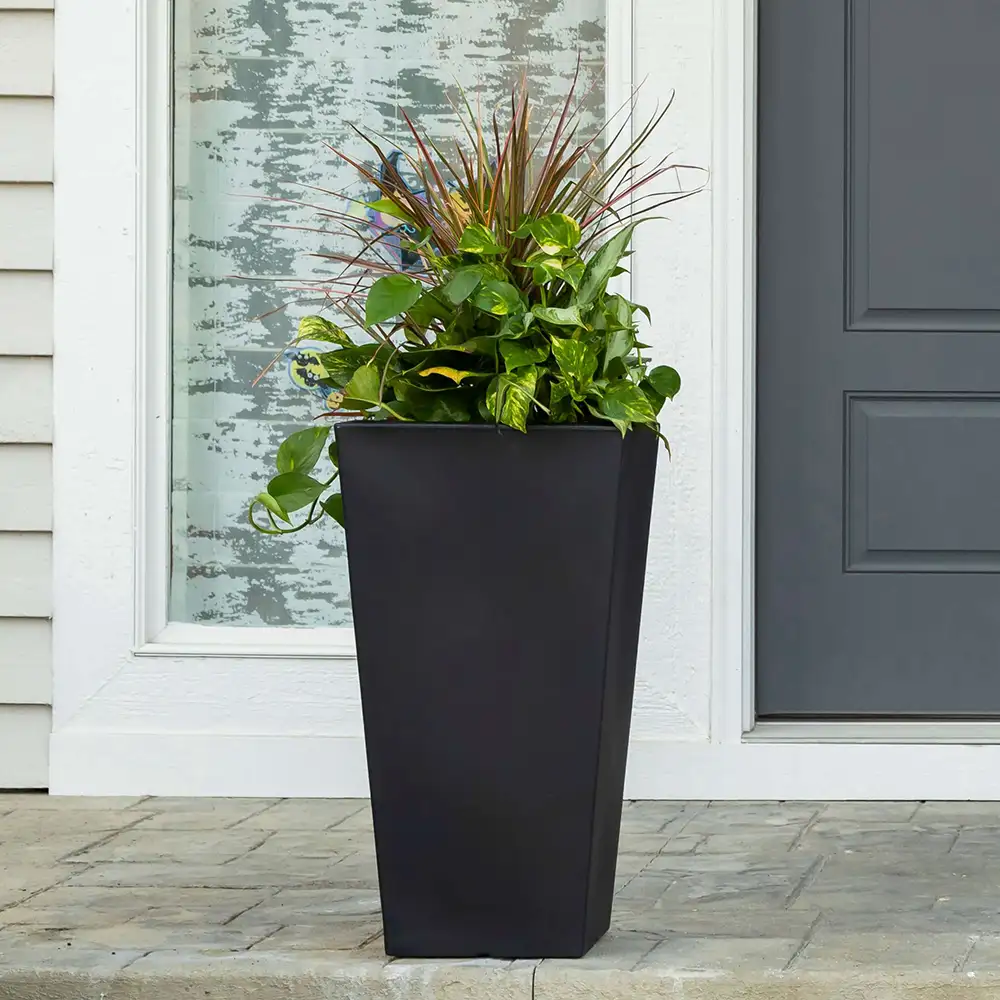 Step2 Tremont Square Conical Flower Pot Large - Onyx Black 