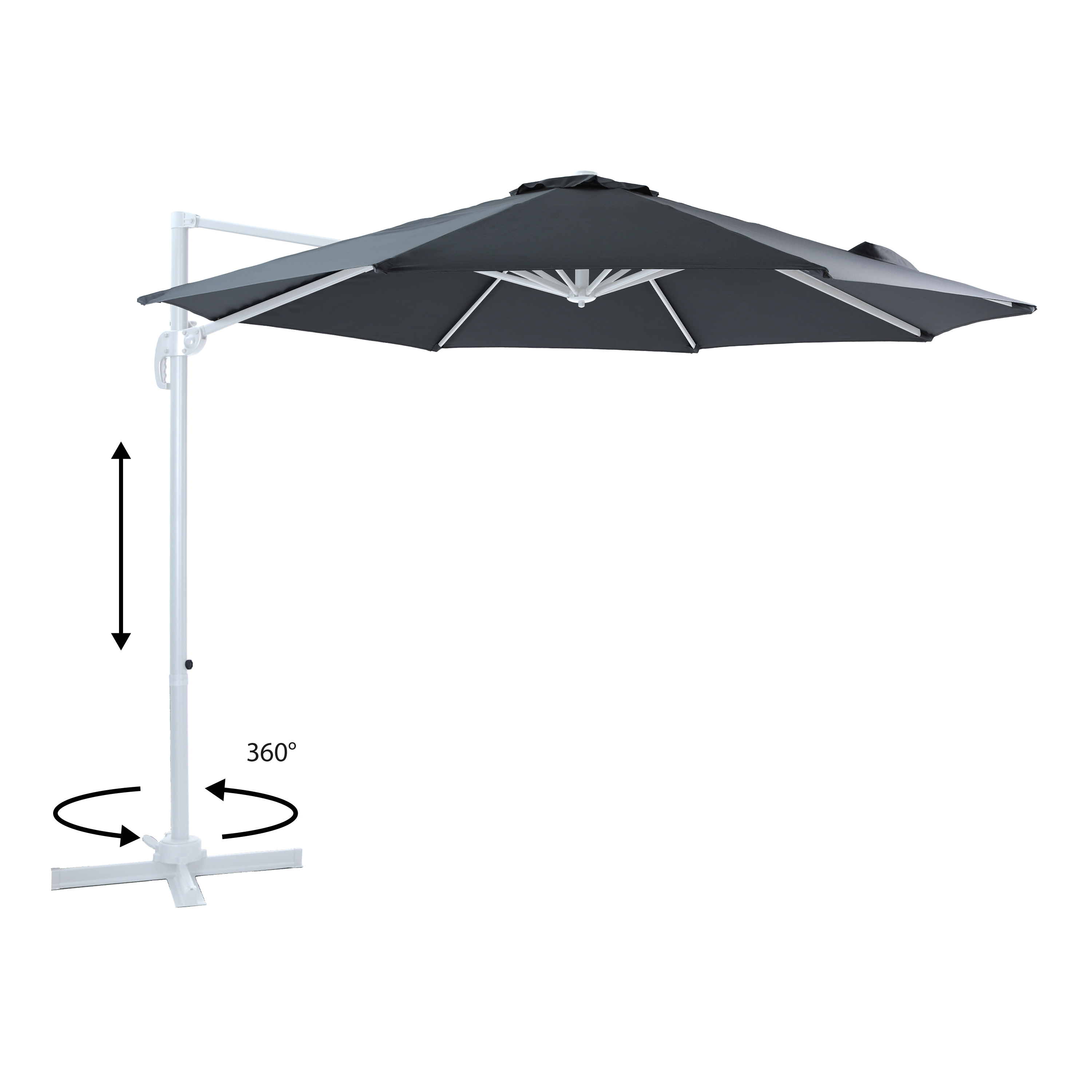 AXI Marisol Cantilever Parasol Ø 300cm Round - White/Grey