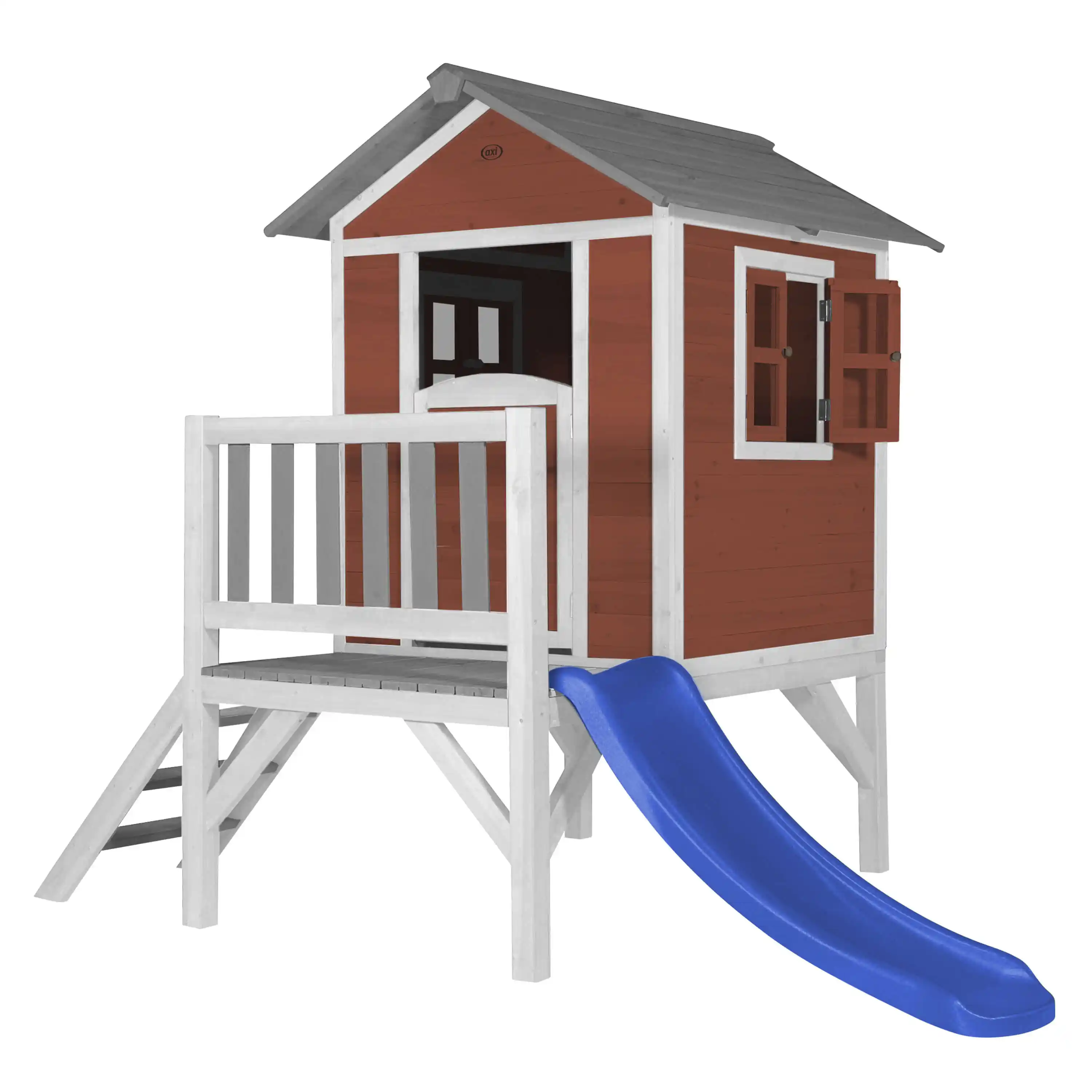 AXI Lodge XL Playhouse Scandinavian Red - Blue Slide