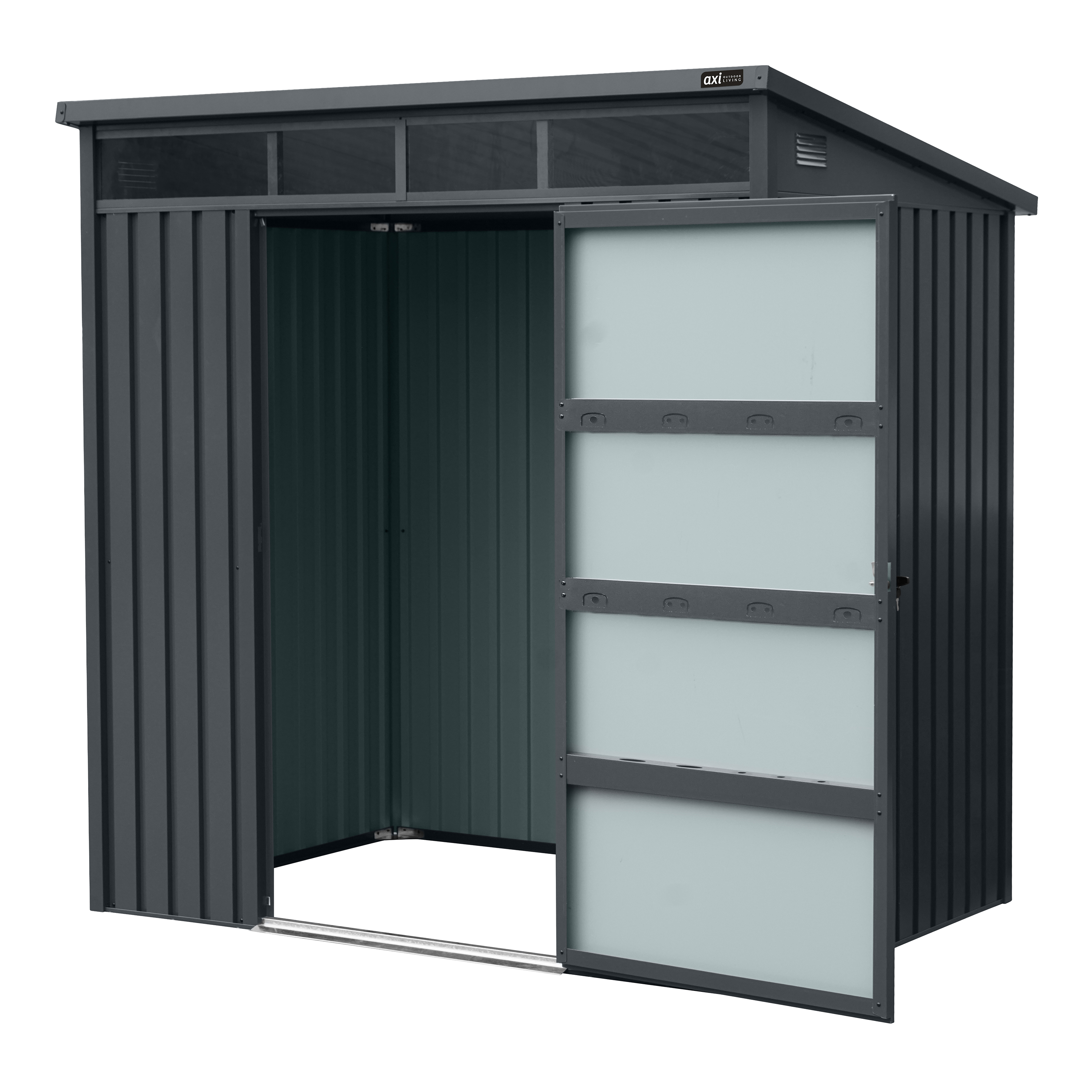 AXI Victor Metal Garden Storage Shed 132 x 192 x 201 cm – Anthracite