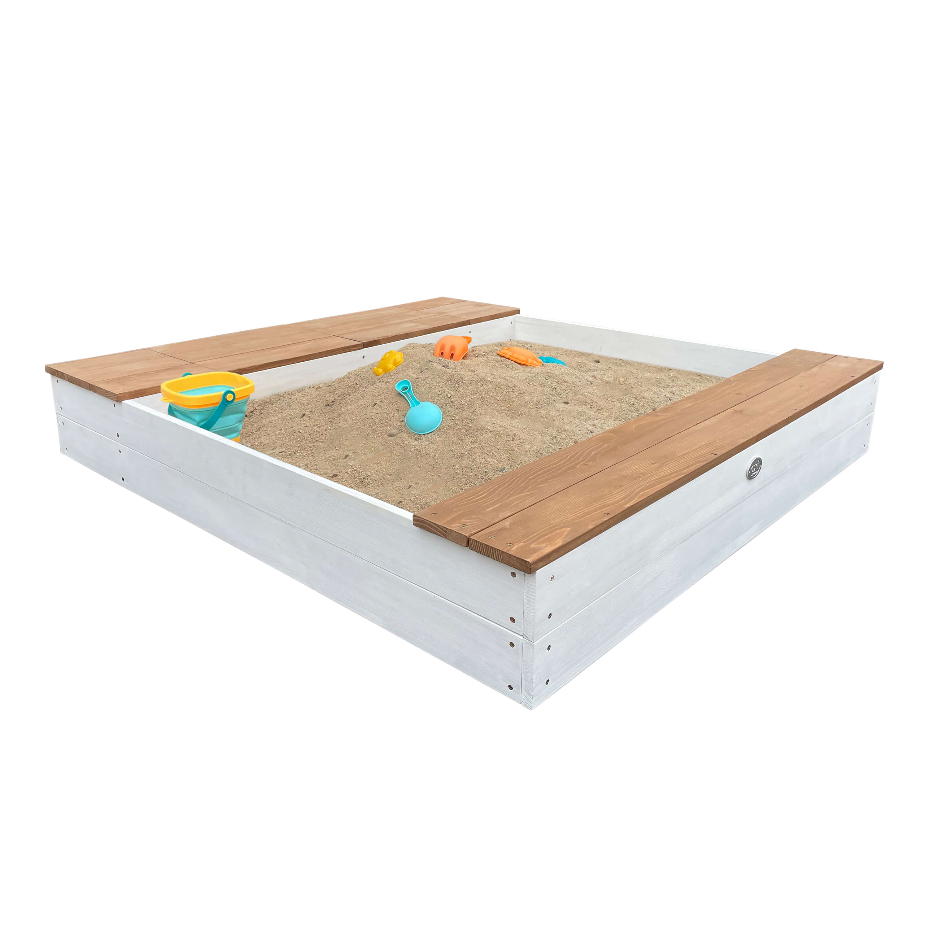 AXI Evy Sandbox with Bins and Storage - White/Brown