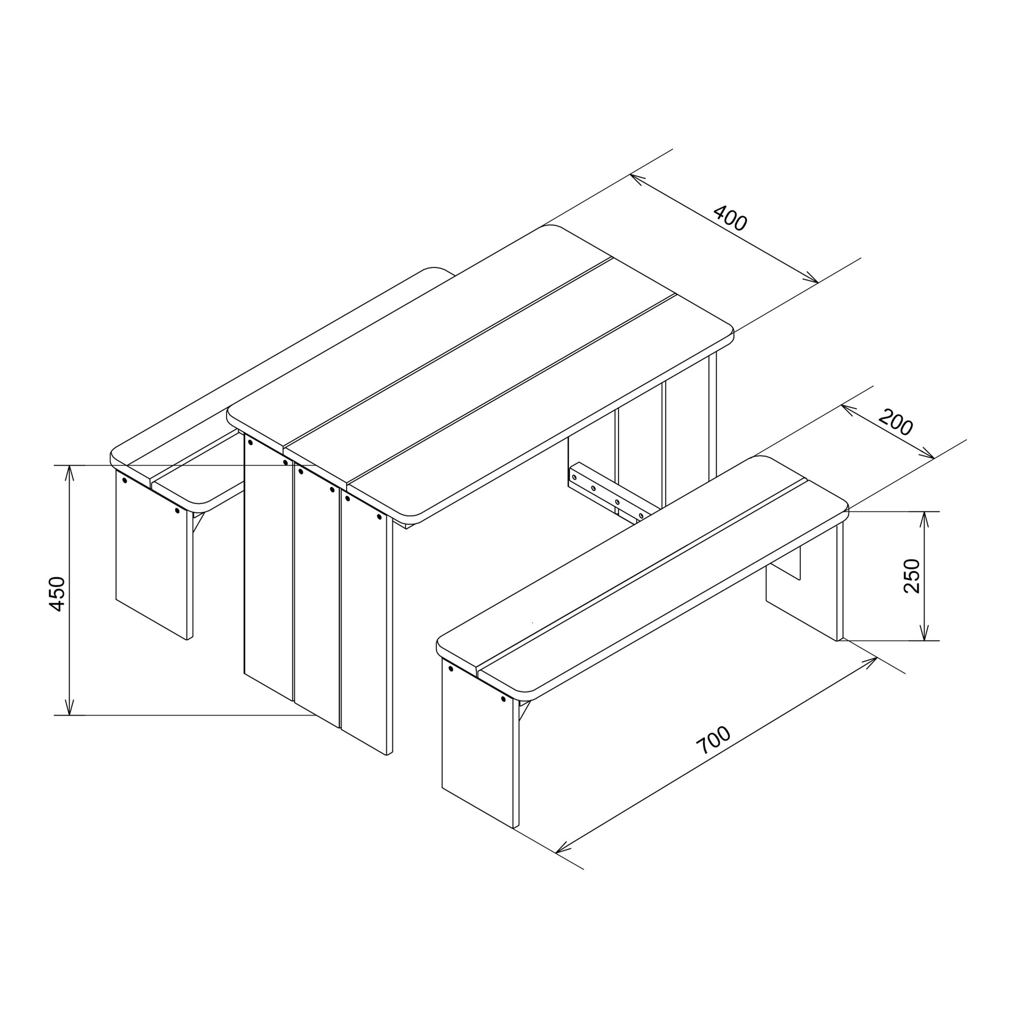 maattekening AXI ZidZed XL Picknickset Bruin