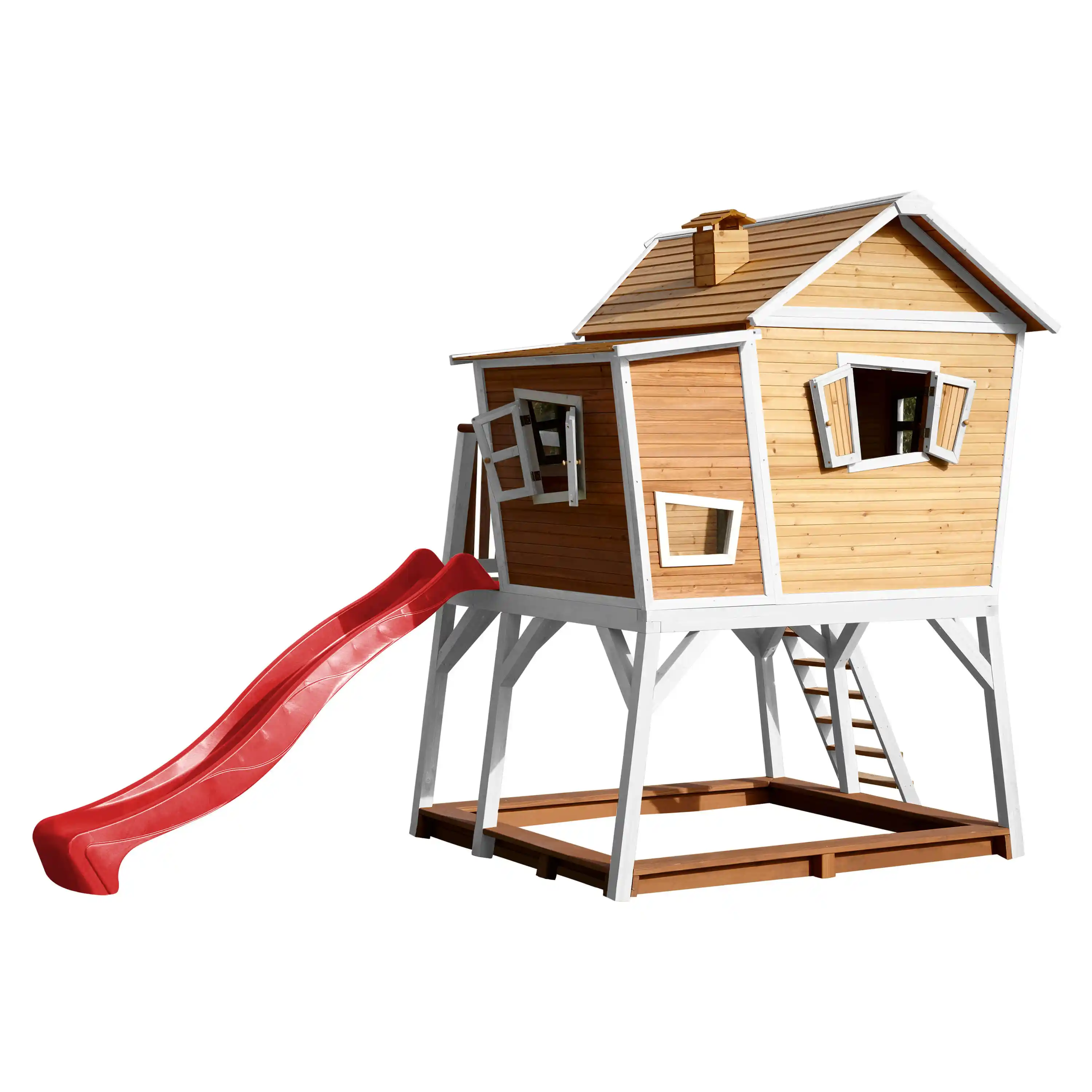 AXI Max Playhouse Brown/White - Red Slide