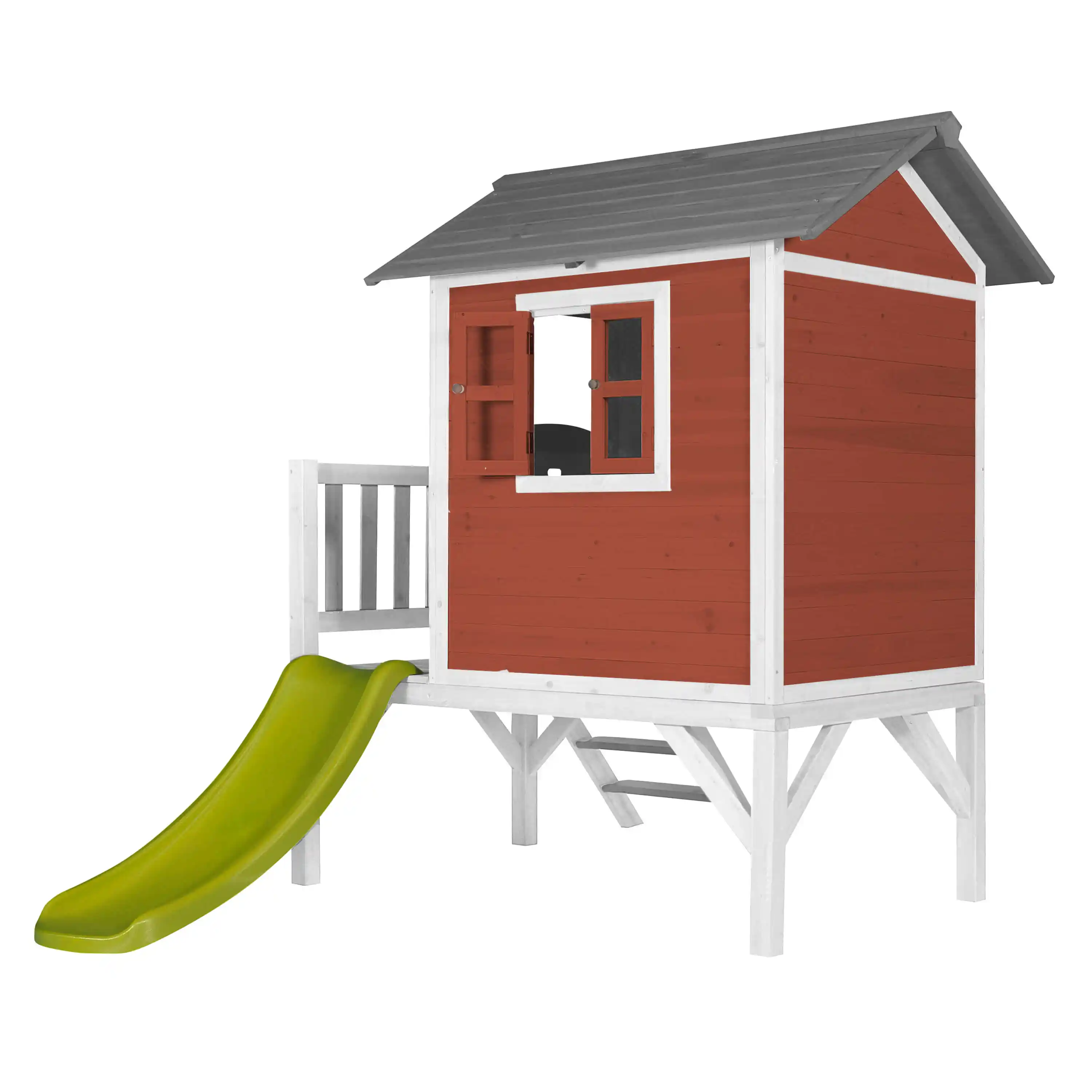 AXI Lodge XL Playhouse Scandinavian Red - Lime Green Slide