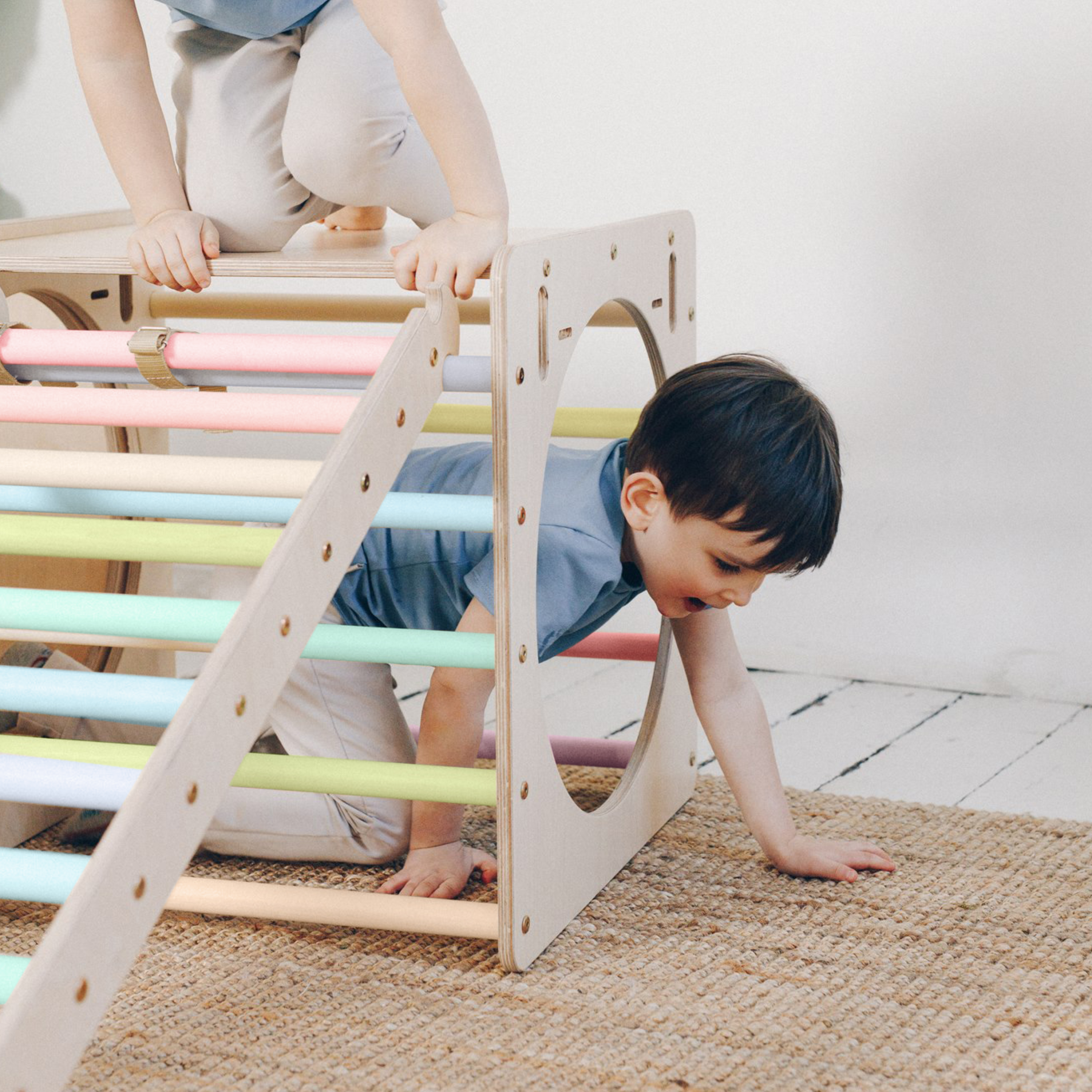 KateHaa Wooden Activity Cube with Ladder - Pastel