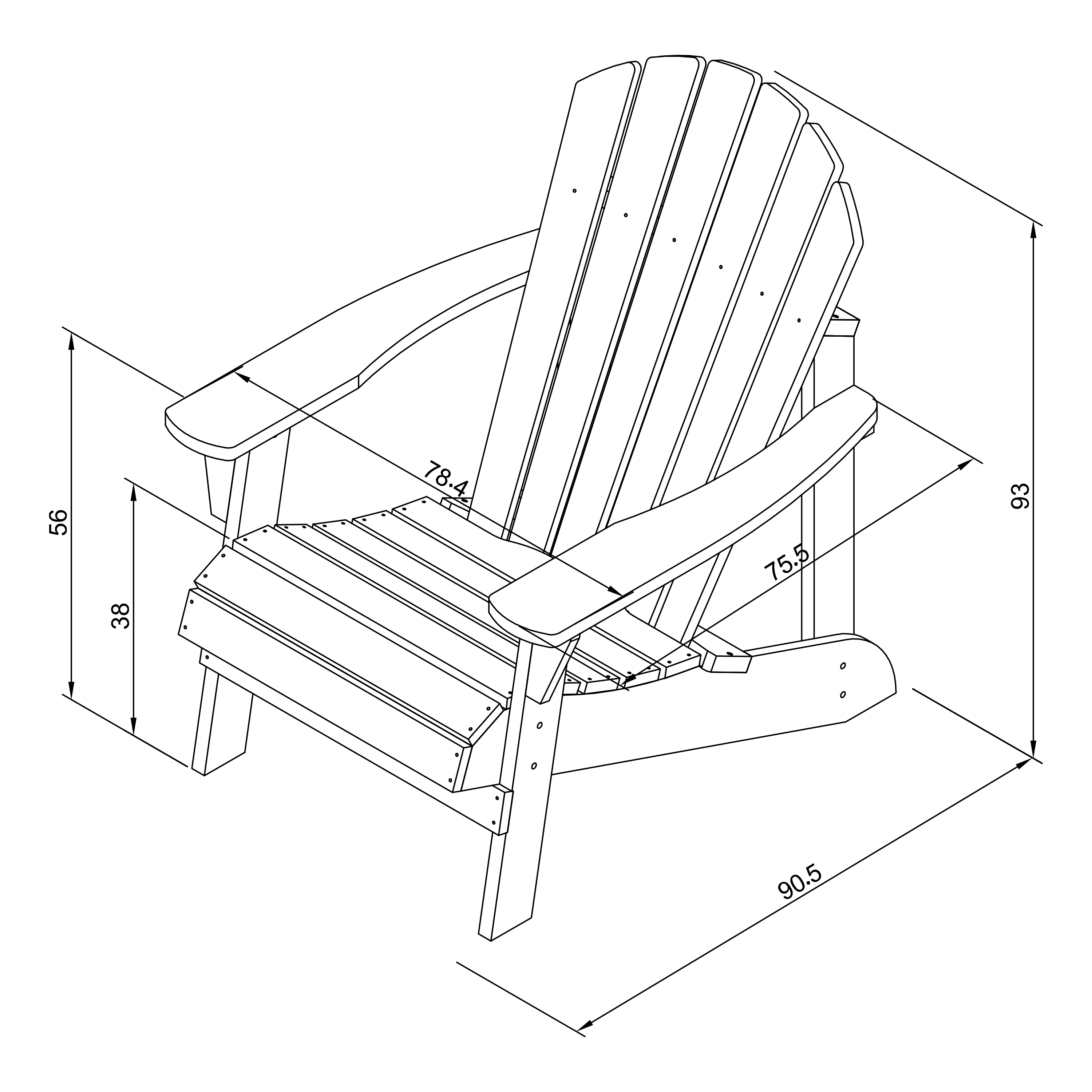 AXI Carmen Adirondack Chair Coffee