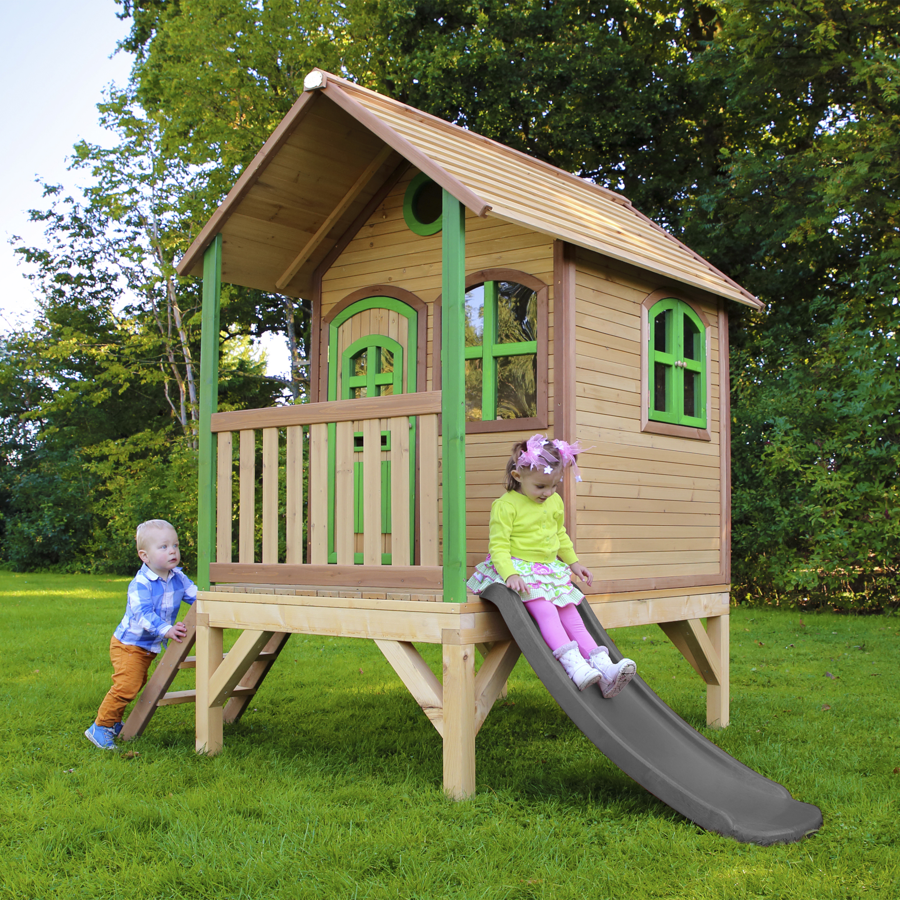 AXI Tom Playhouse Brown/Green - Grey Slide-8717973938040 AXI Tom Playhouse Brown/Green - Grey Slide