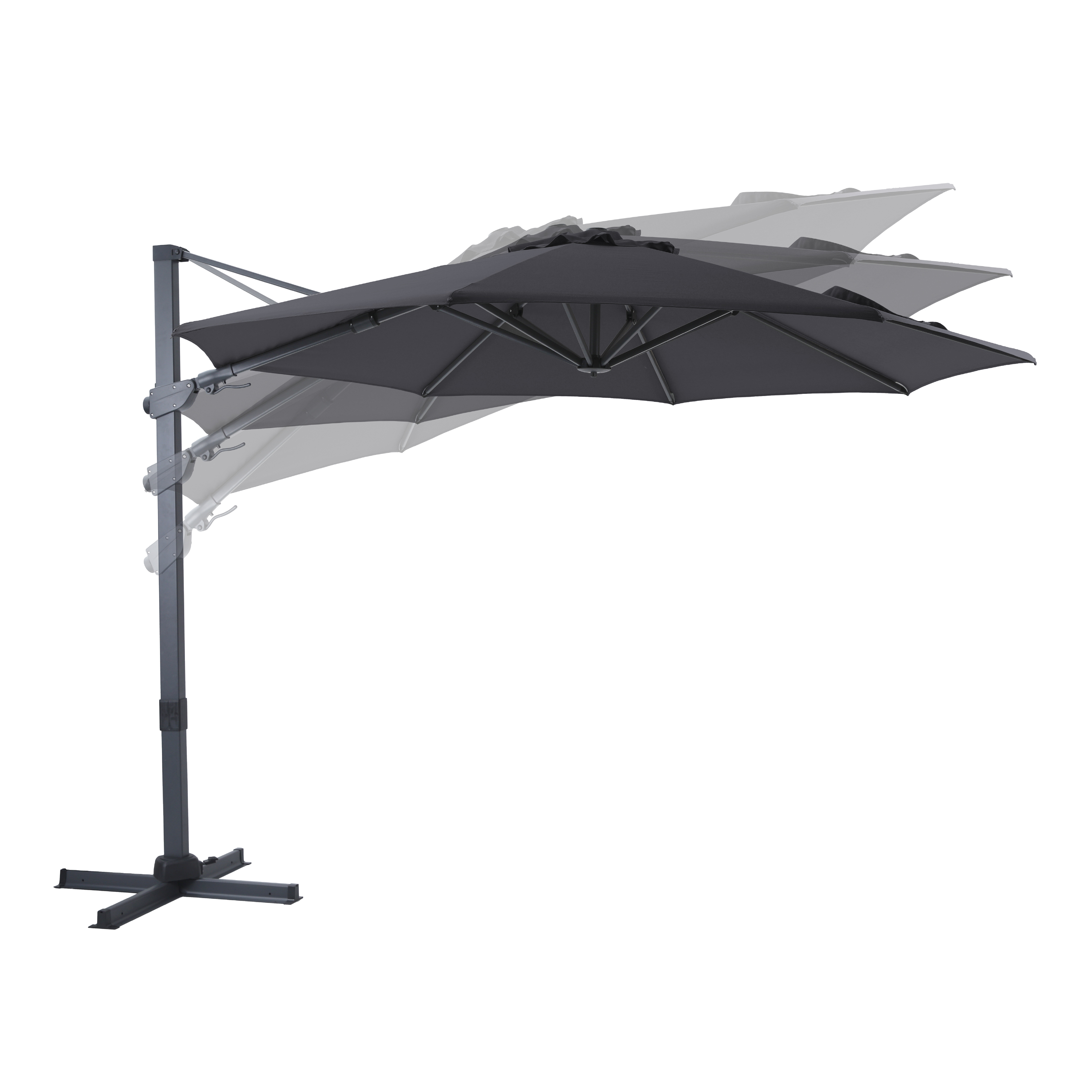 AXI Cyrus Premium Cantilever Parasol Ø 300cm Round - Grey/Grey