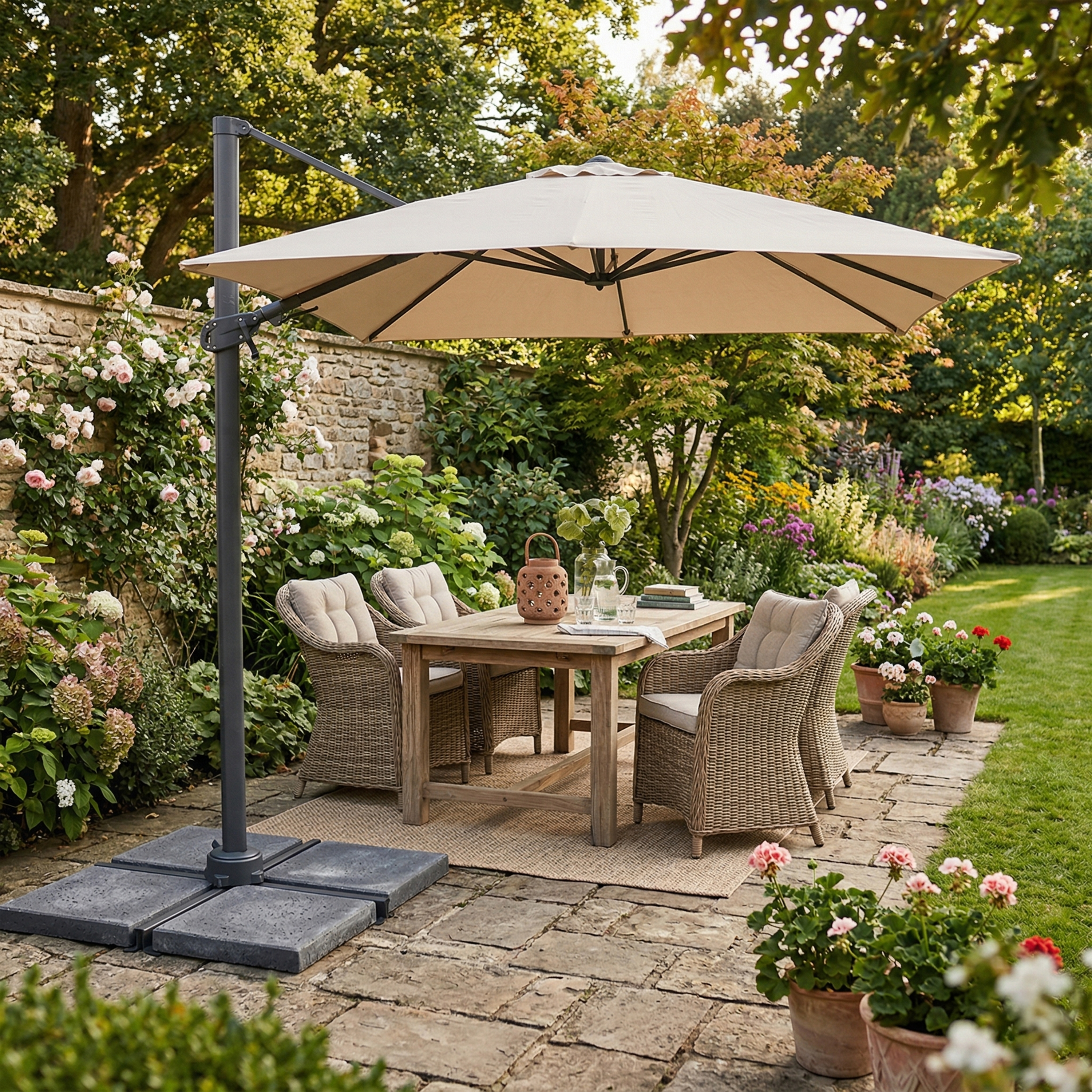 AXI Alina Cantilever Parasol 300x300cm Anthracite/Beige