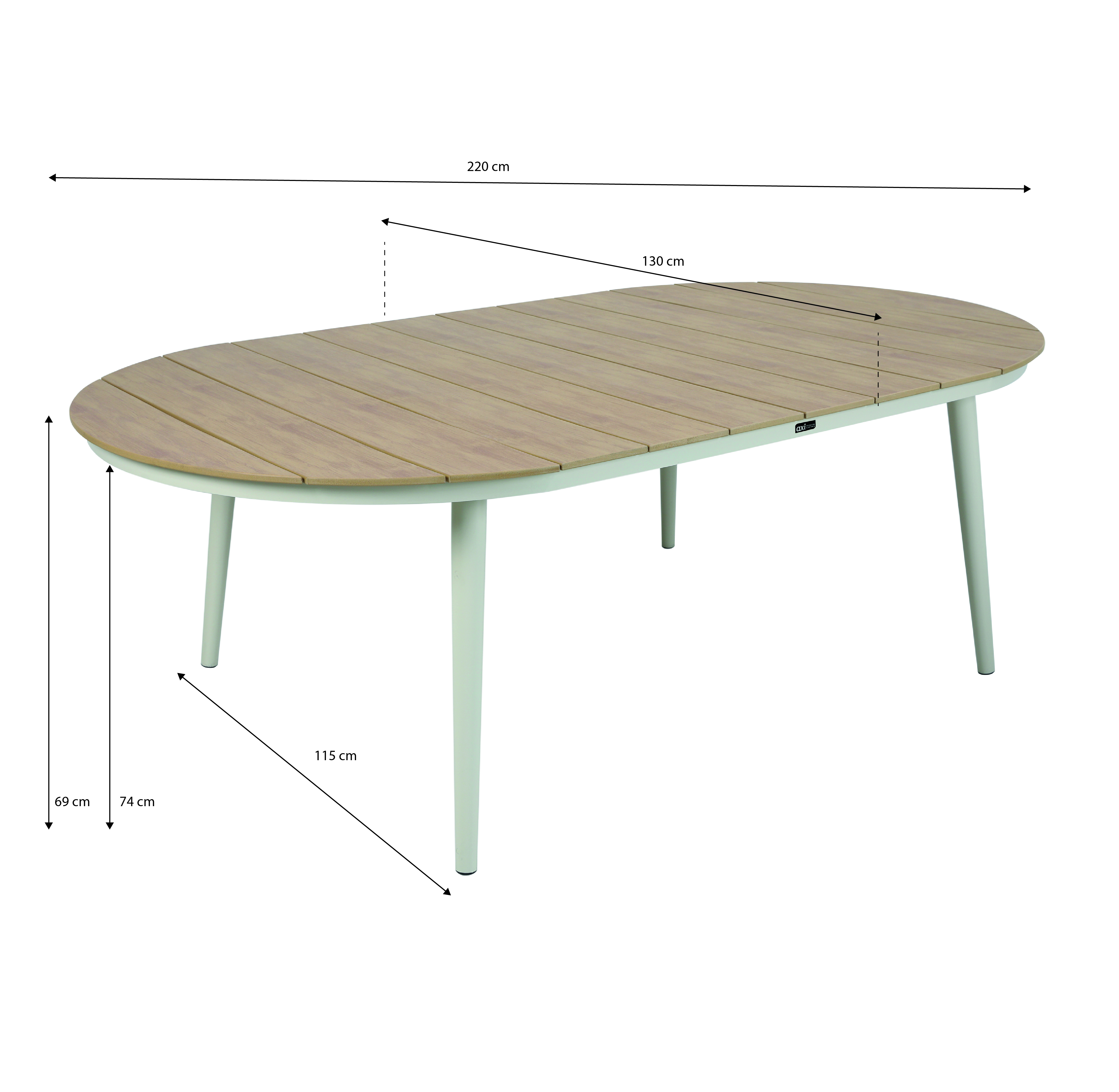 AXI Chay Garden Set with 8 Chairs – Beige with Polywood in Wood Effect