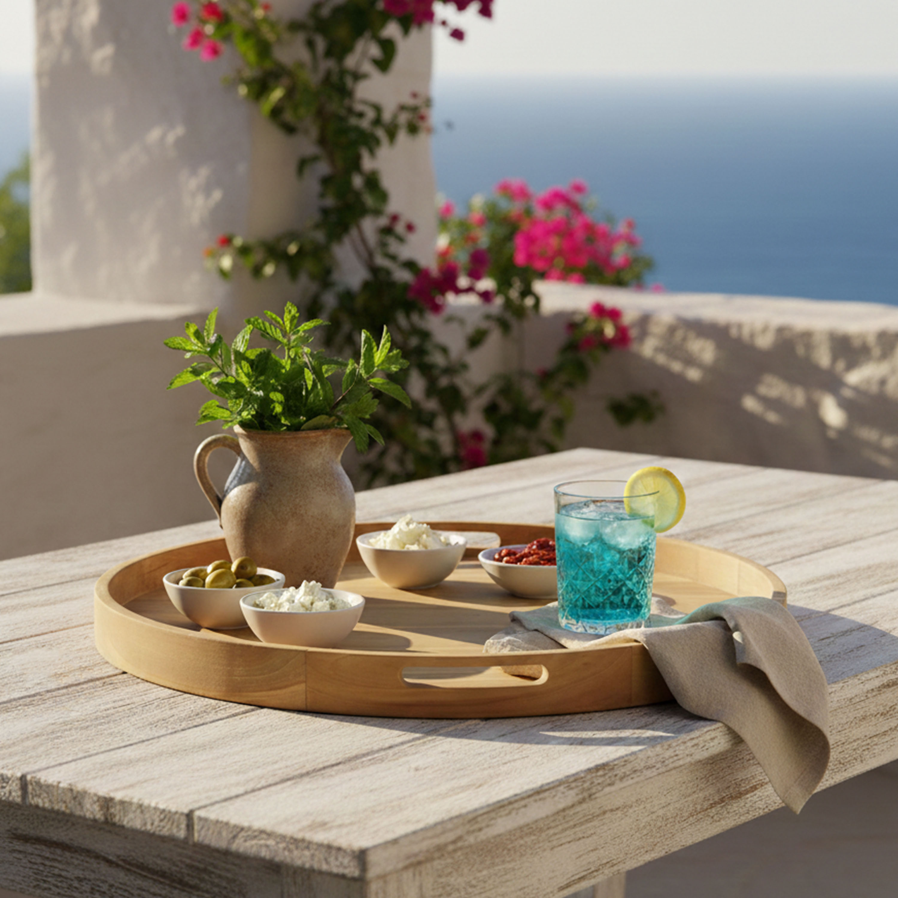 AXI Dewi Teak Tray Ø 60 cm