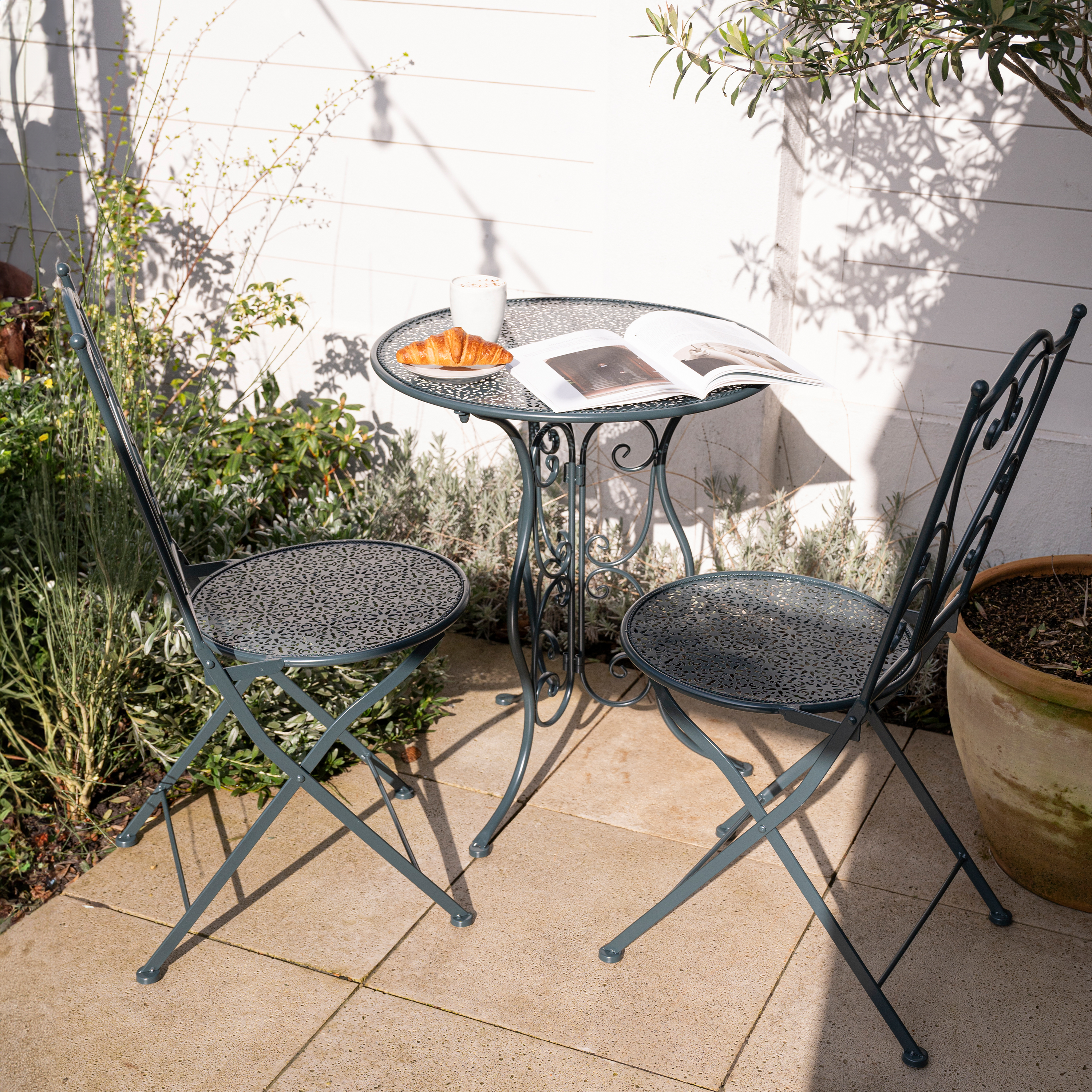 AXI Eloise Metal Bistro Set - Punched Anthracite