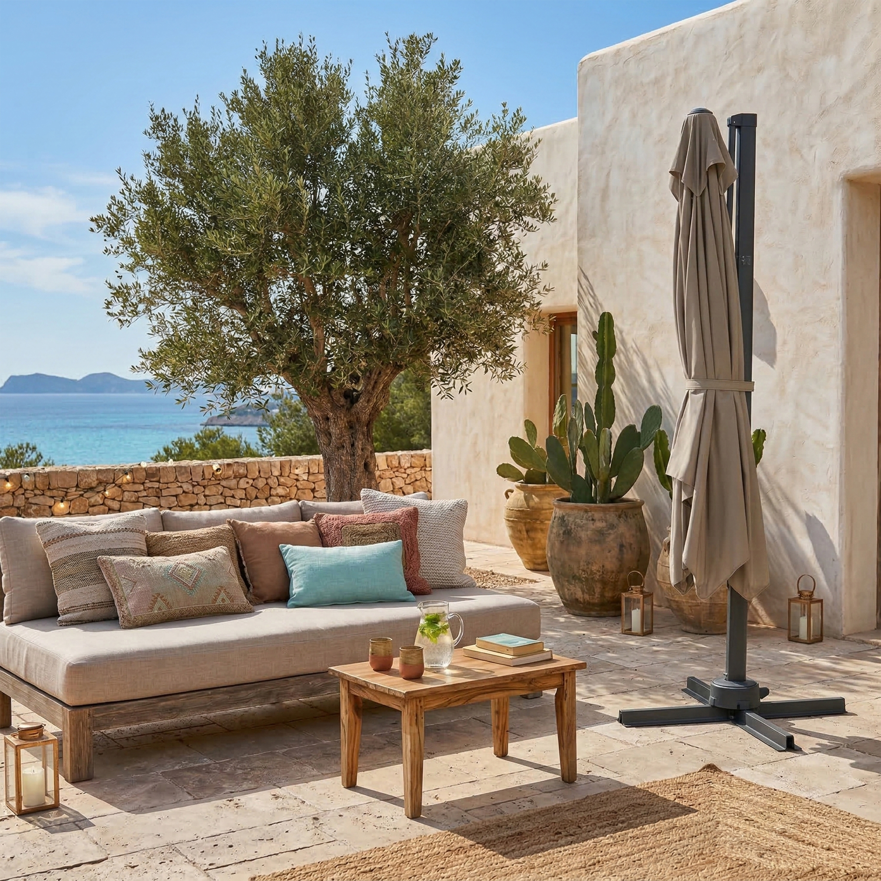 AXI Alina Cantilever Parasol 300x300cm Anthracite/Taupe