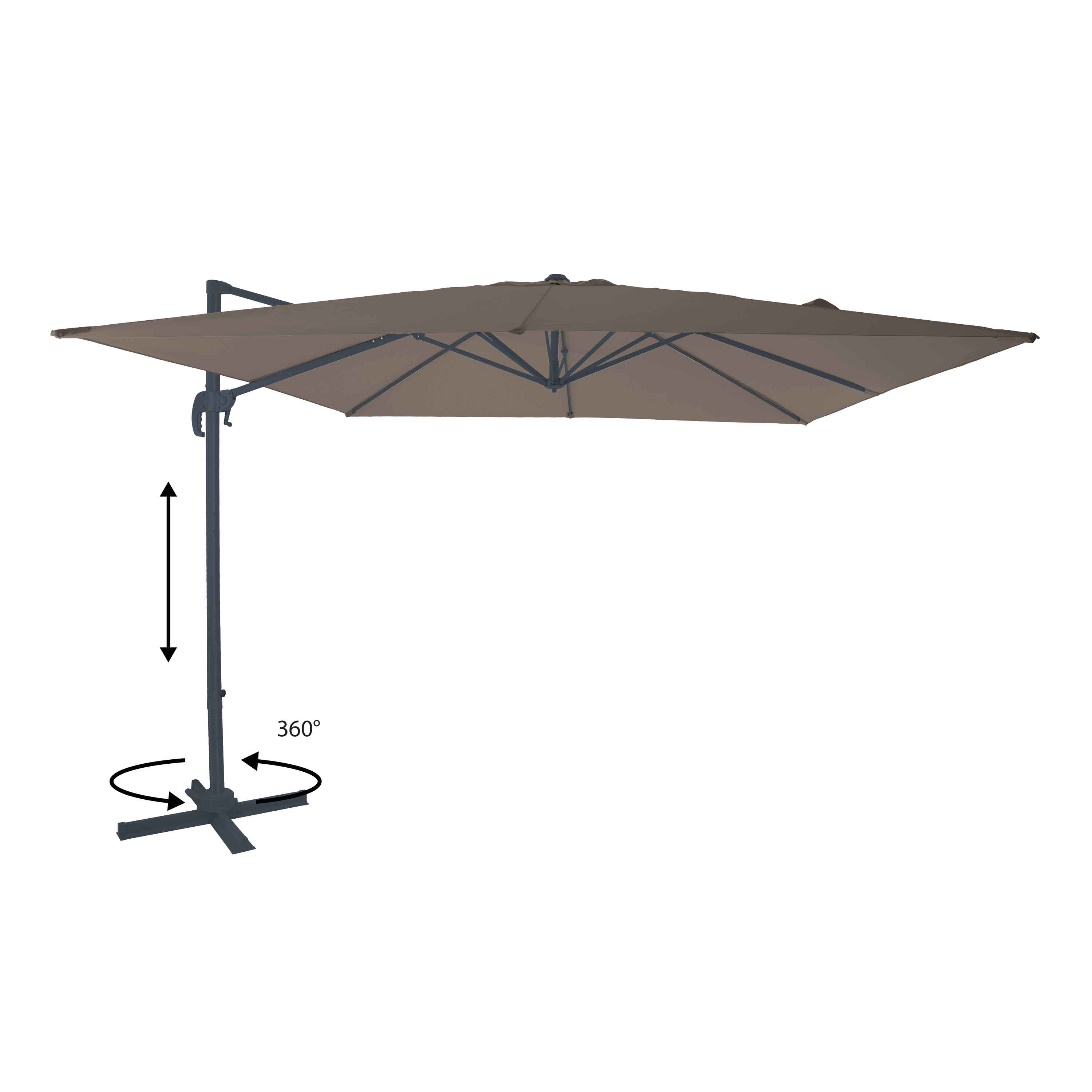AXI Nima Floating Parasol 300x300 Anthracite/Taupe 