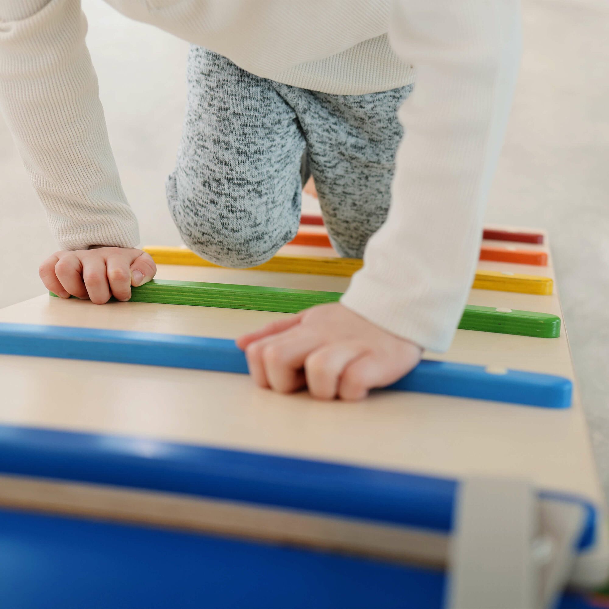 Wooden XXL Climbing Wall with Slide Rainbow