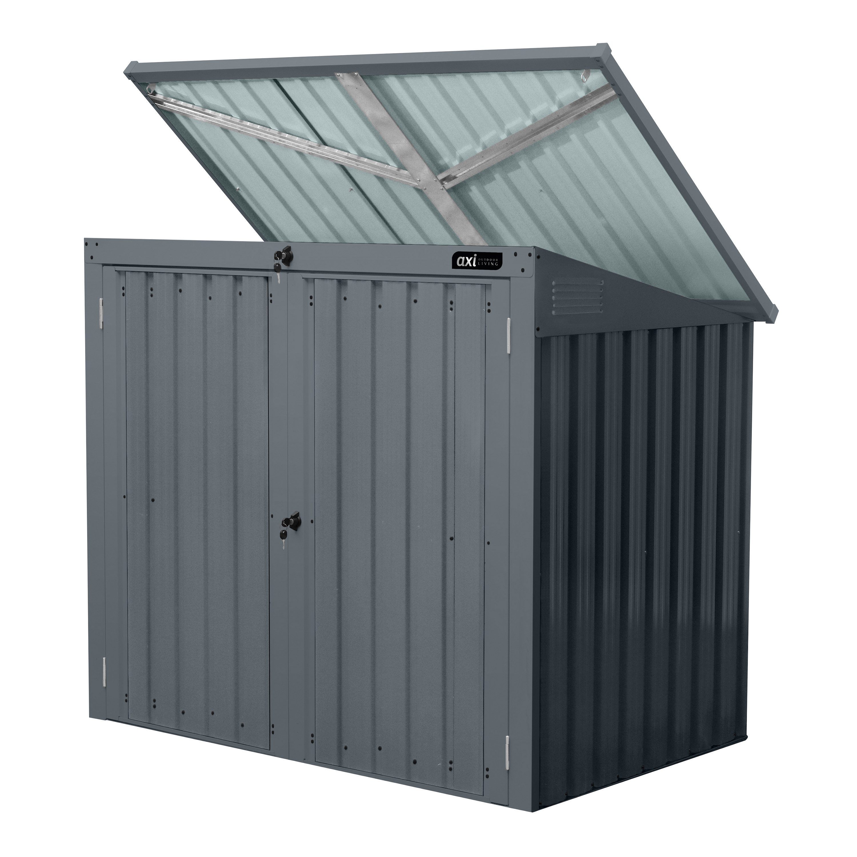 AXI Oscar Metal Garbage Bin Shed Anthracite - 2 Garbage Bins