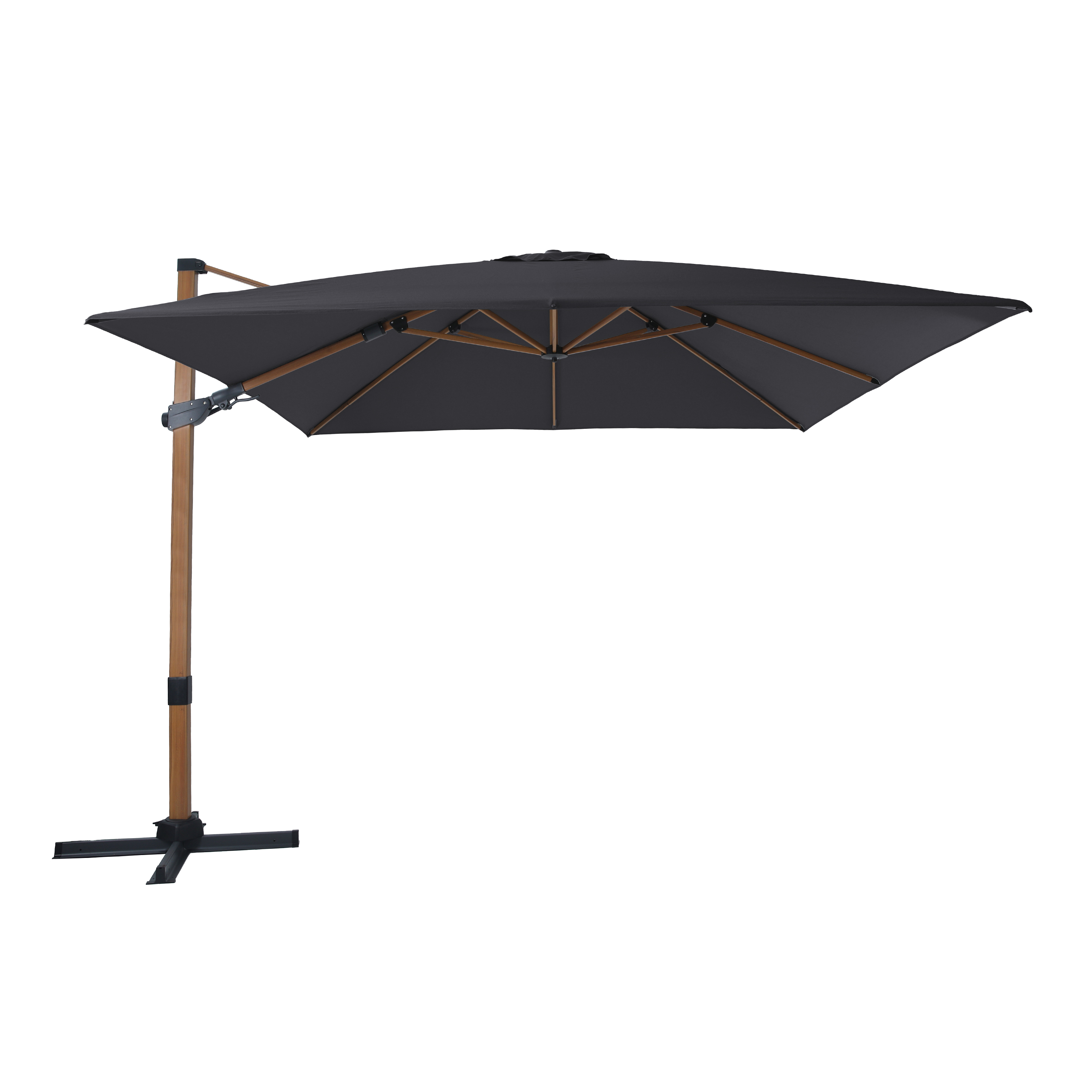 AXI Apollo Premium Cantilever Parasol 300x300cm - Wood-look/Grey