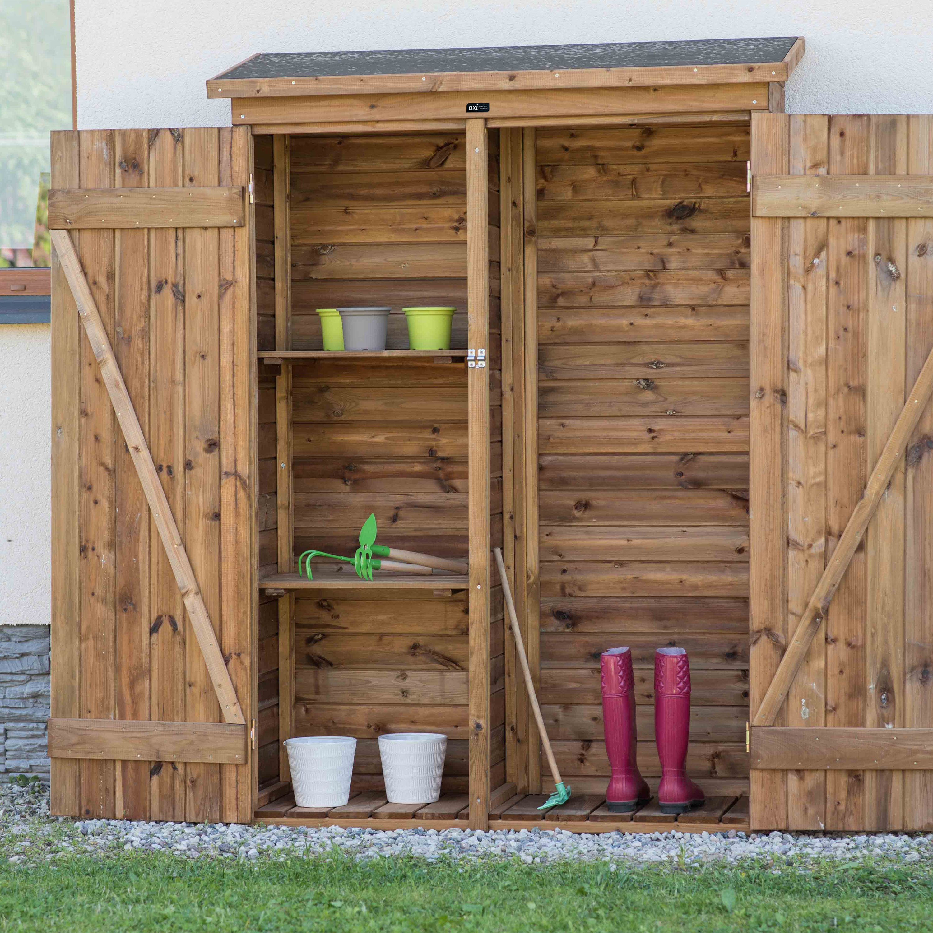 AXI Olivier Wooden Garden Storage Cabinet 131 x 180 cm - Brown