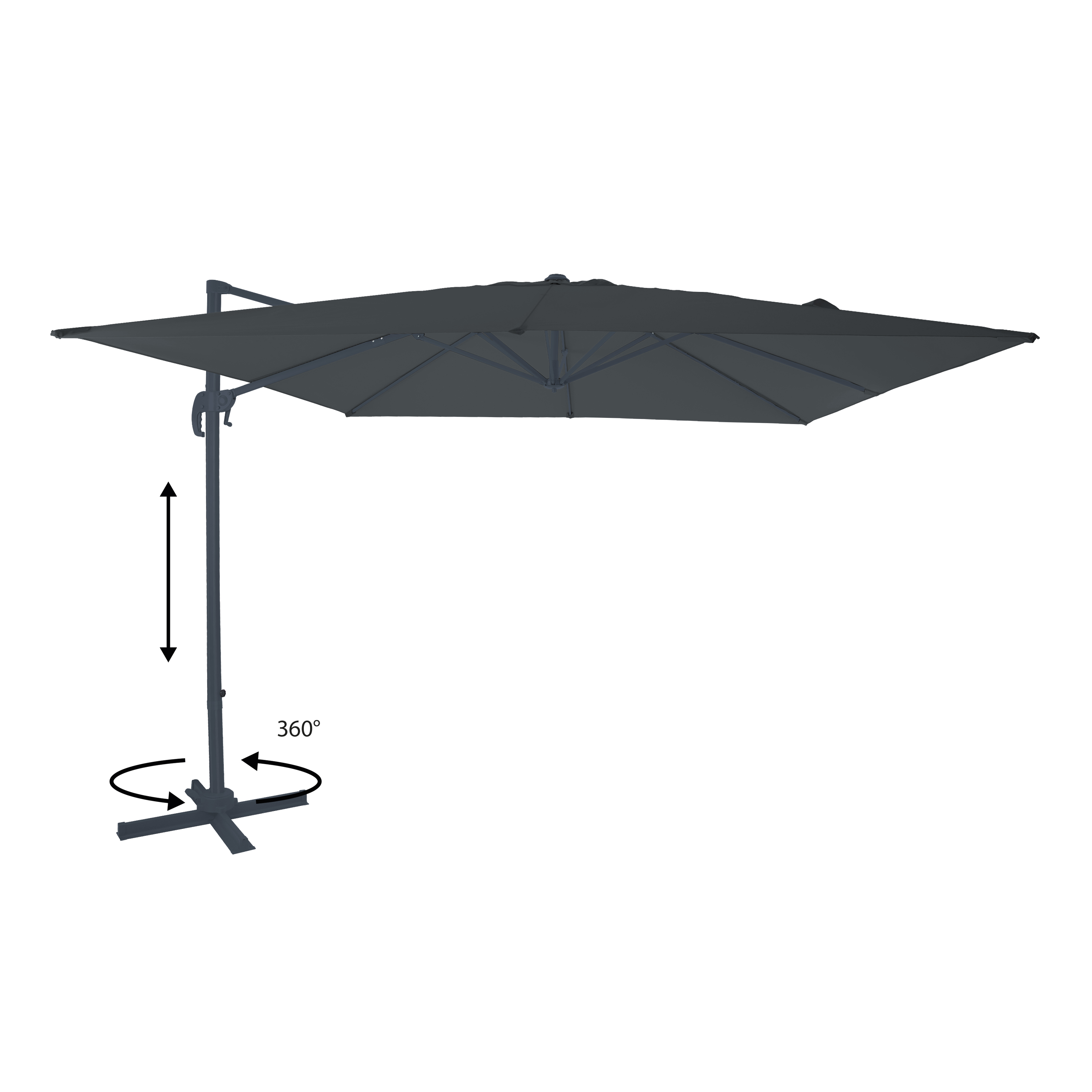 AXI Nima Cantilever Parasol 300x300 cm - Anthracite/Grey