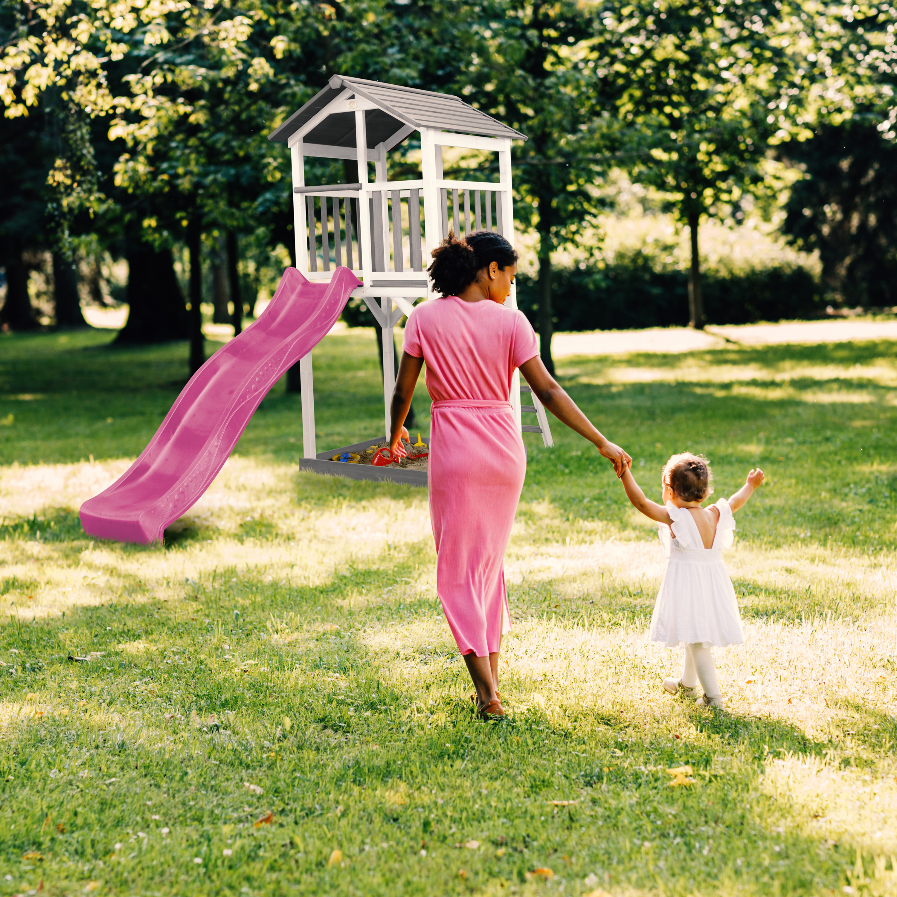 AXI Beach Tower Grey/White - Purple Slide-8720365060328 AXI Beach Tower Grey/White - Purple Slide