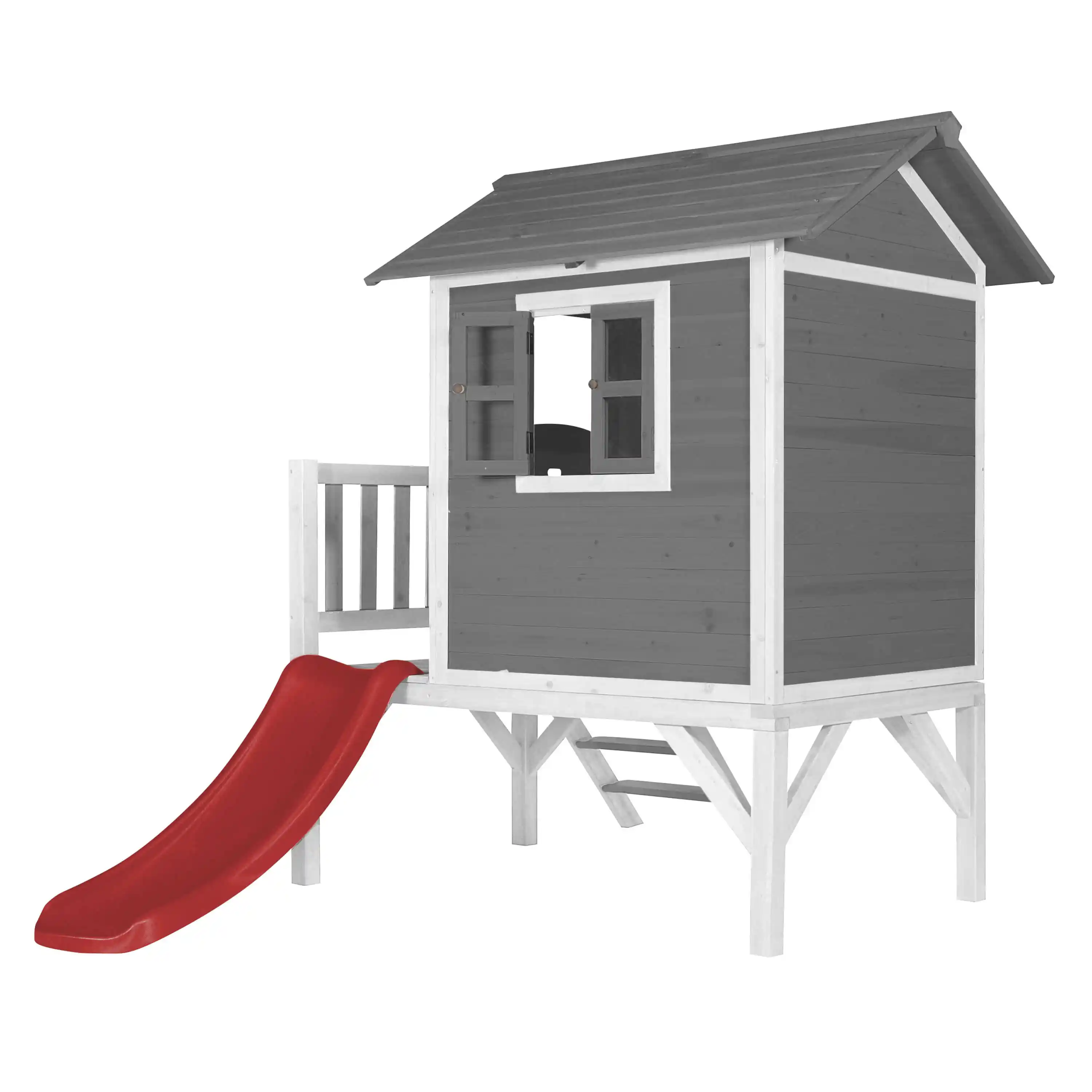 AXI Lodge XL Playhouse Cool Grey - Red Slide