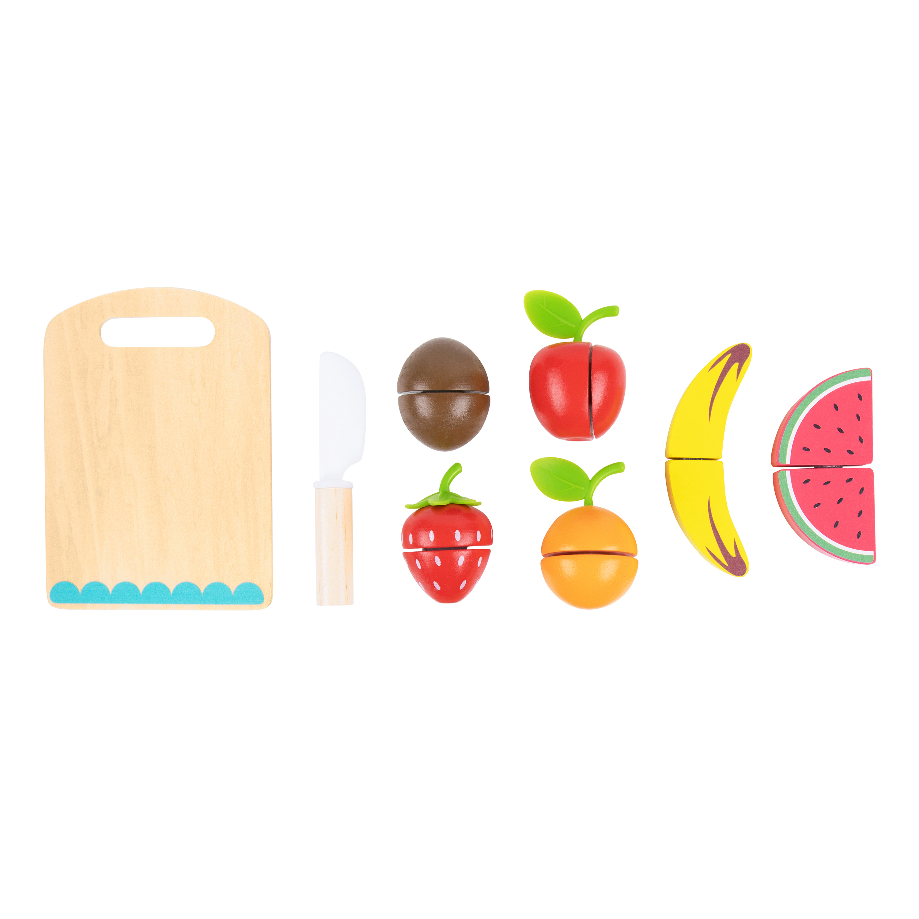 Tooky Toy Wooden Cutting Play Set Fruit