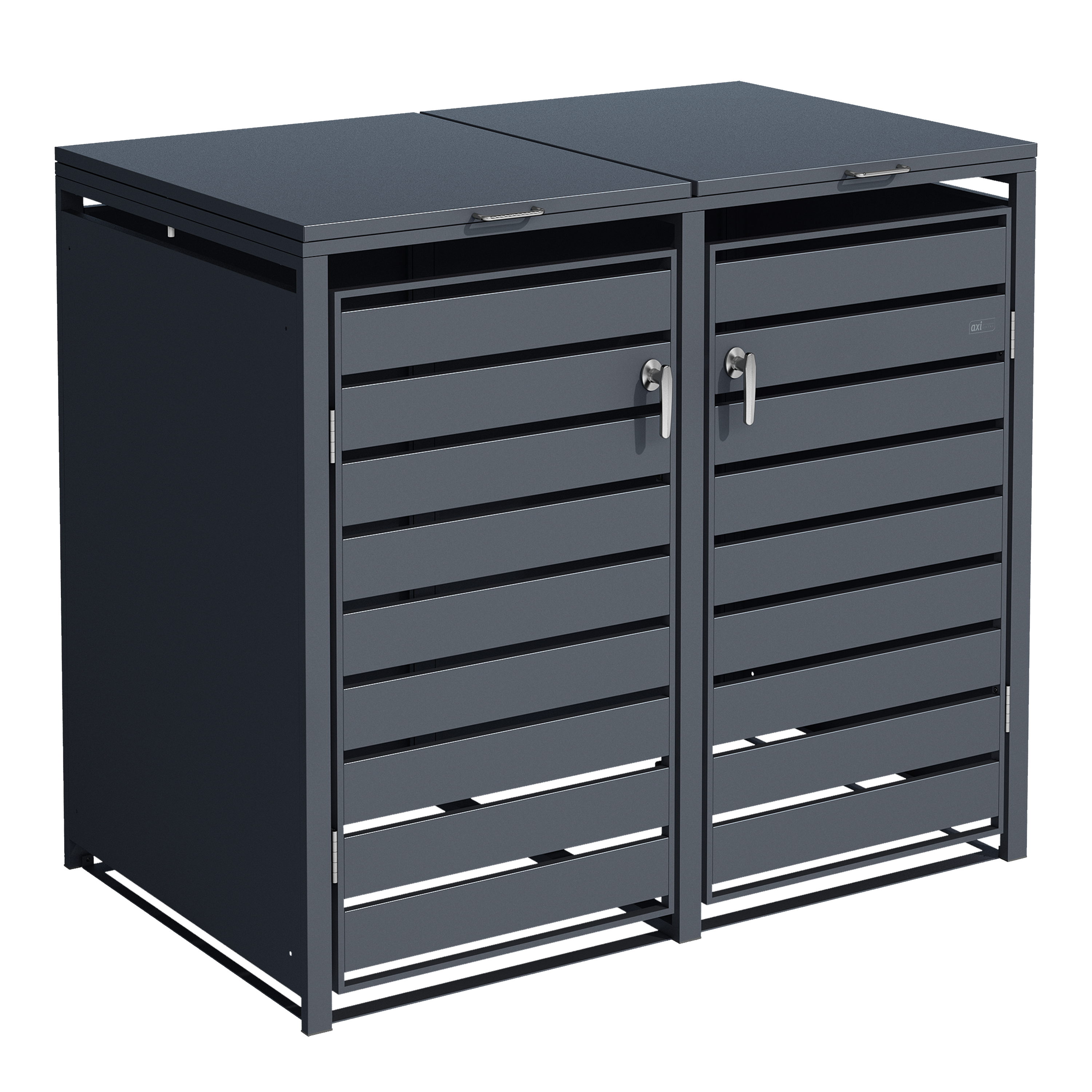AXI Lucas Metal Garbage Bin Shed Anthracite - 2 Garbage Bins