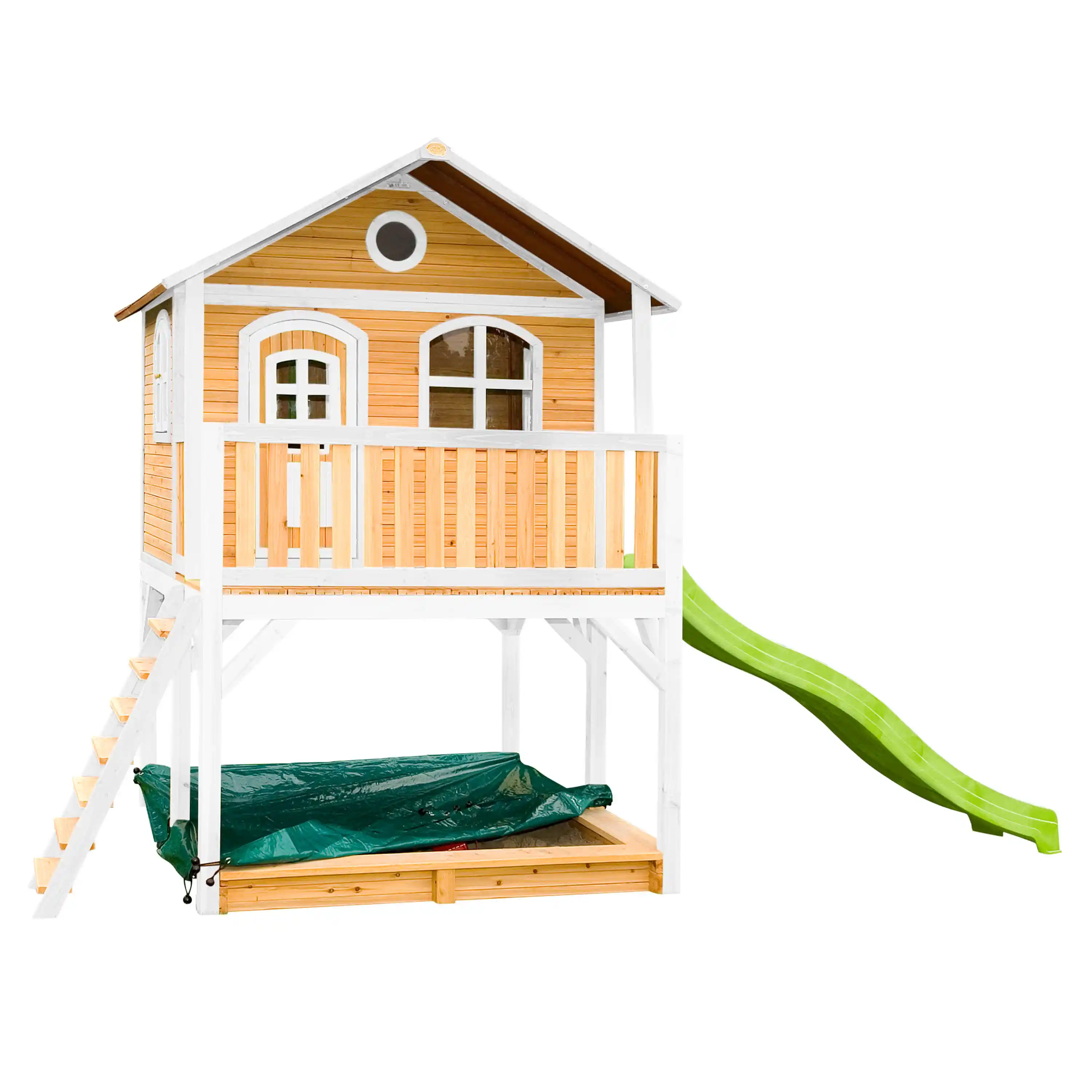 AXI Marc Playhouse Brown/White - Lime Green Slide