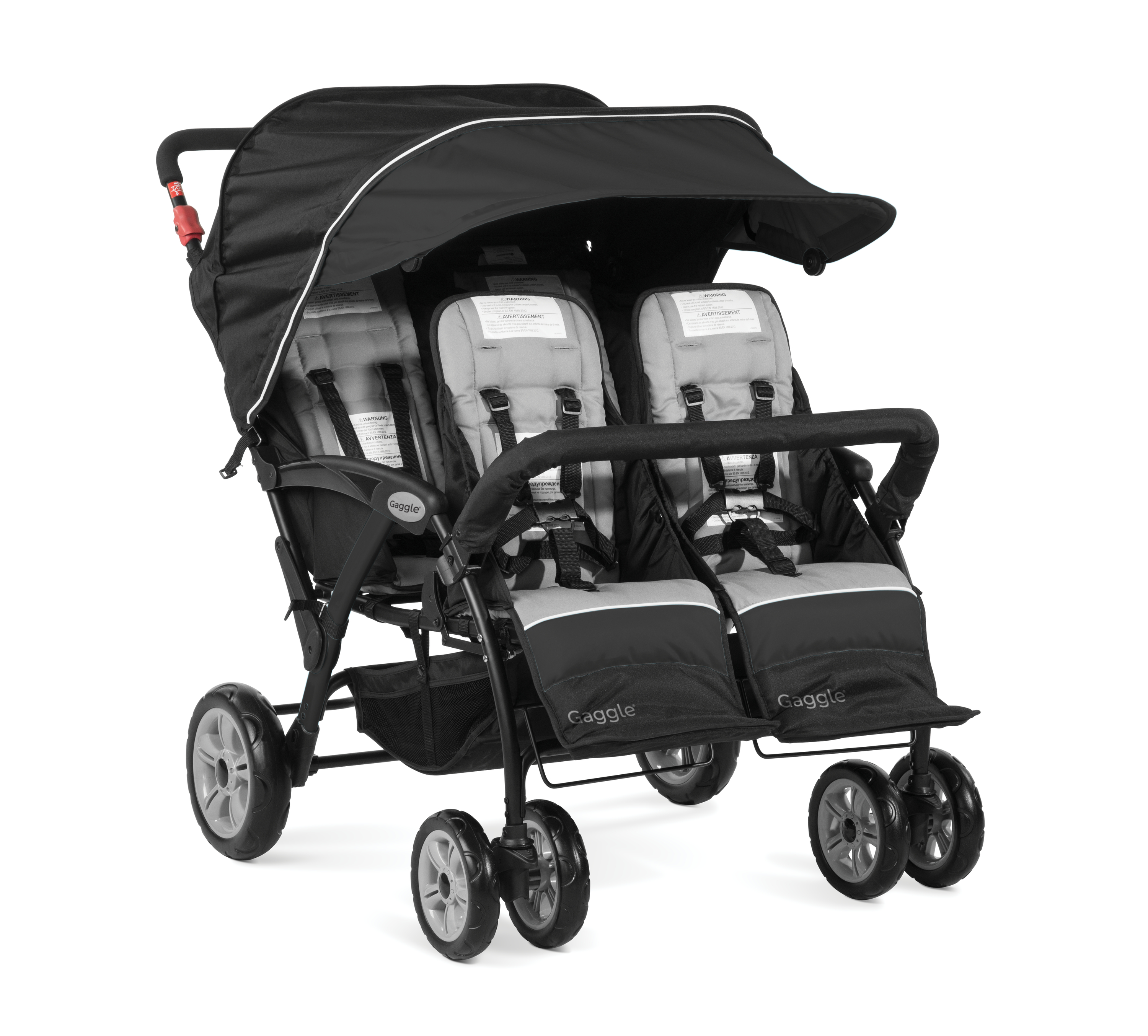 Gaggle Odyssey 4x4 Quad Stroller for 4 Children - Black