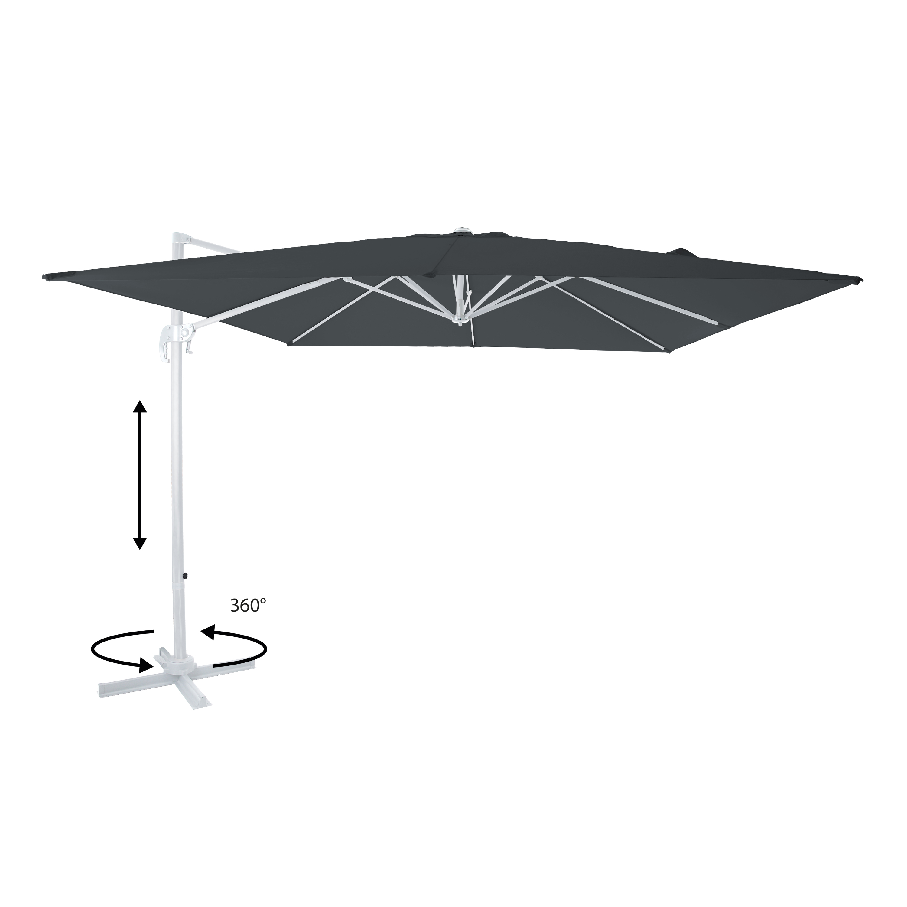 AXI Nima Cantilever Parasol 300x300 cm - White/Grey