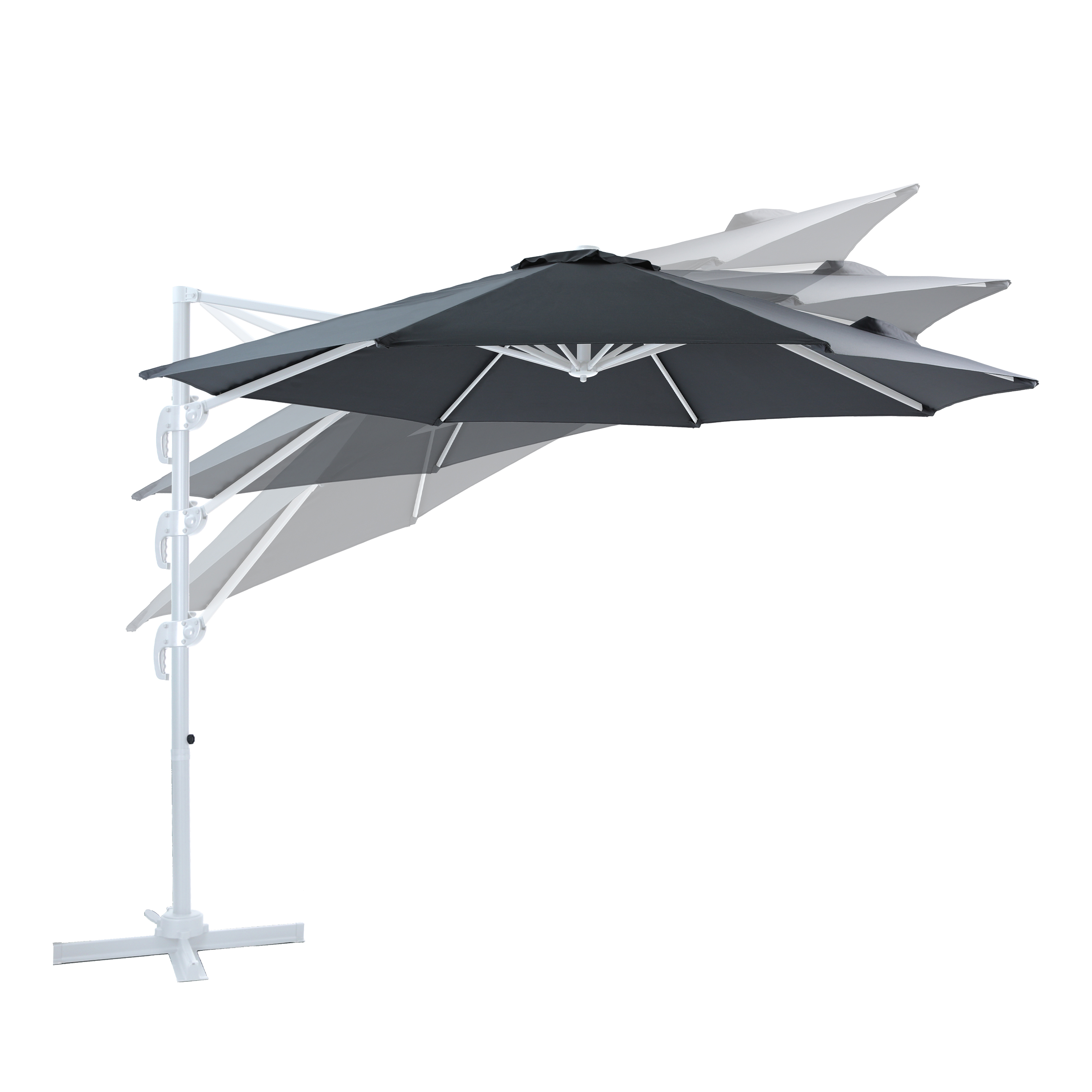 AXI Marisol Cantilever Parasol Ø 300cm Round - White/Grey