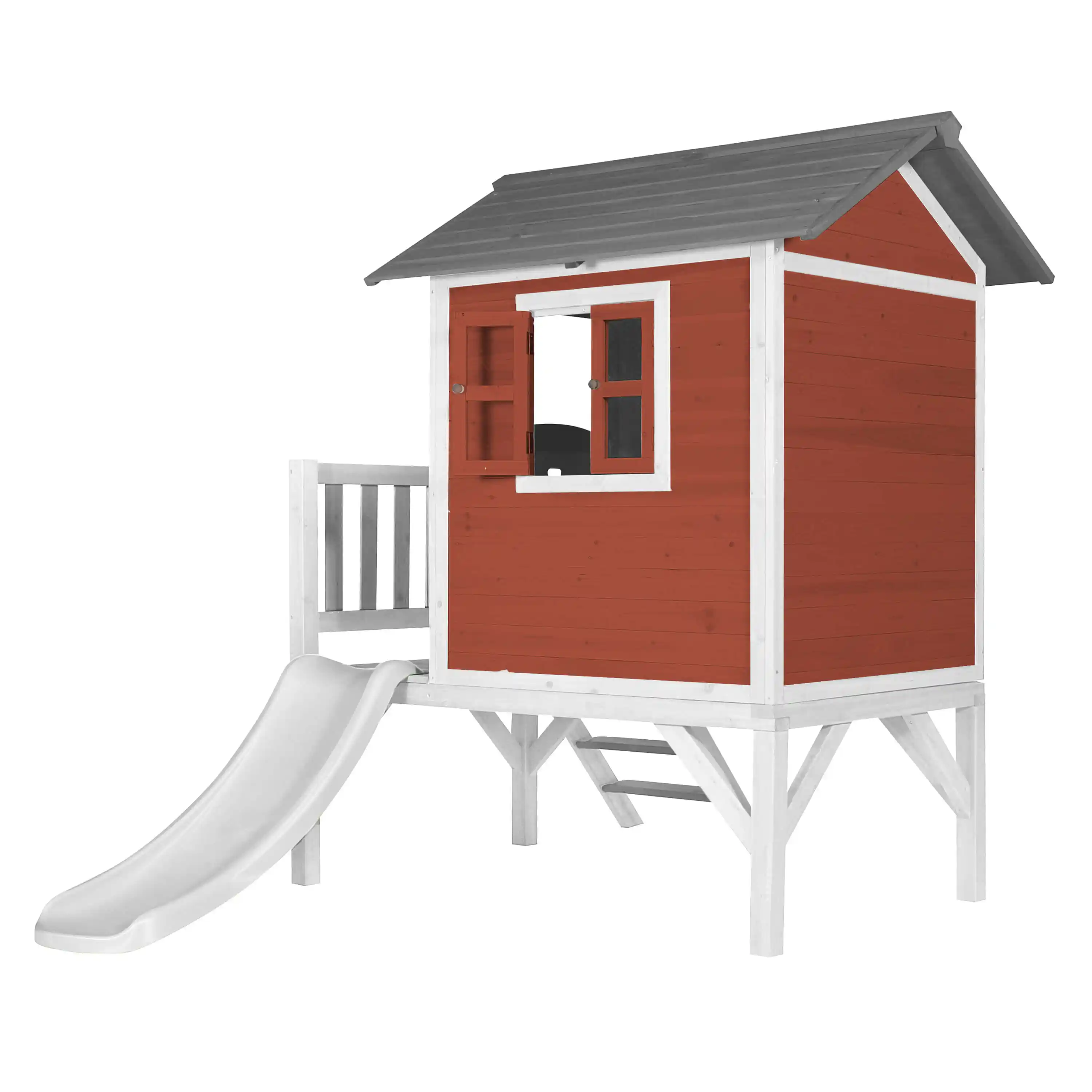 AXI Lodge XL Playhouse Scandinavian Red - White Slide