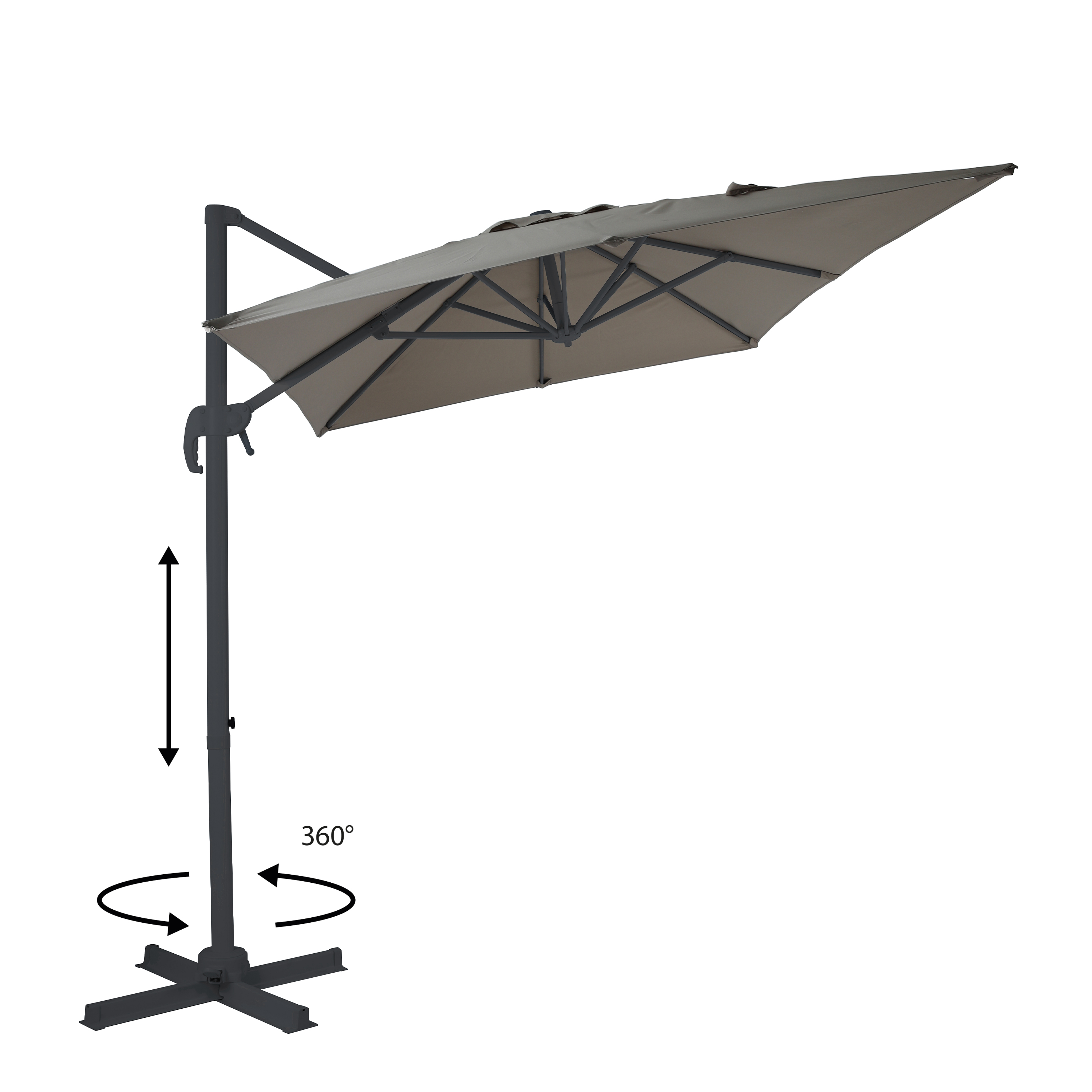 AXI Coco Cantilever Parasol 200x300cm - Grey/Taupe