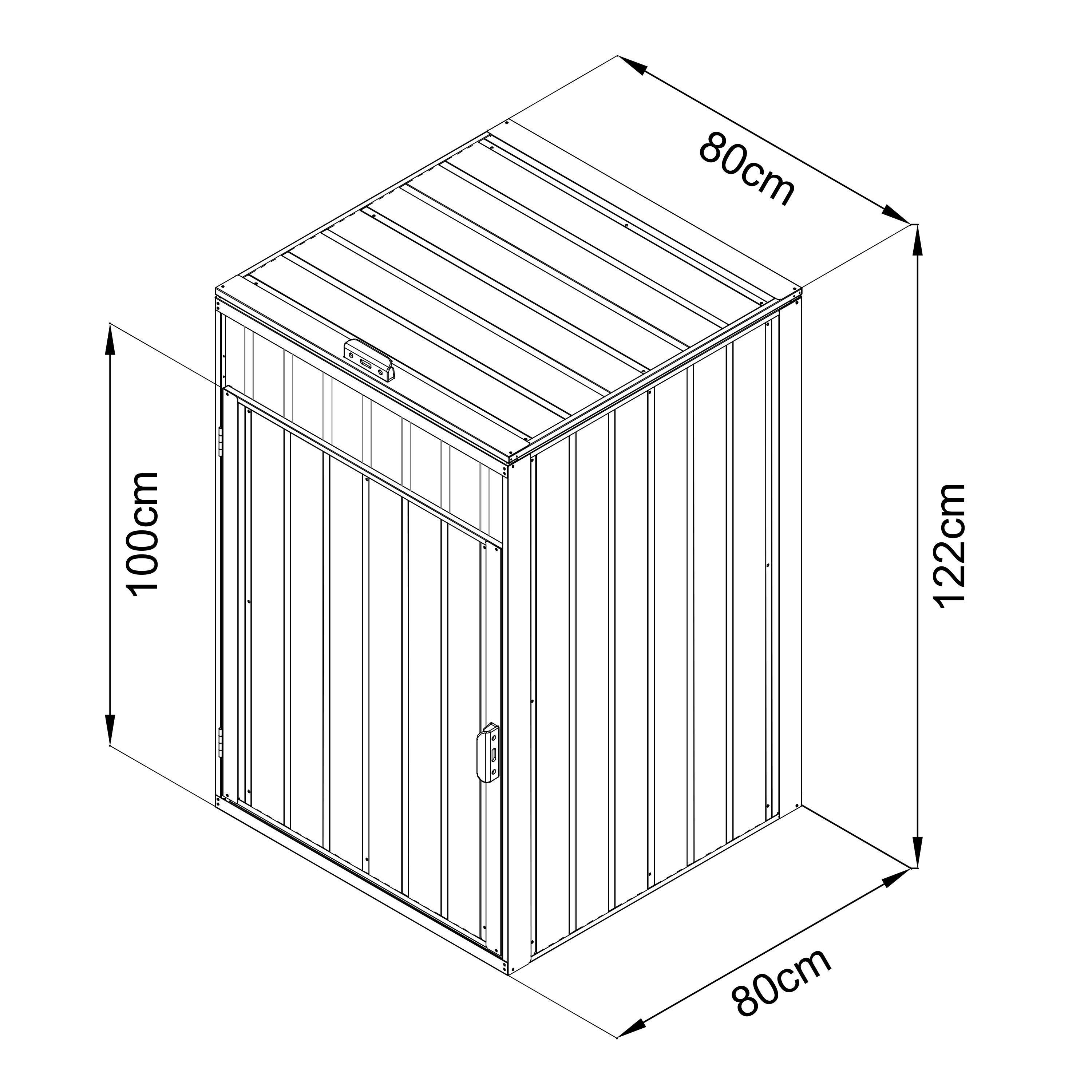 AXI Owen Metal Garbage Bin Shed Anthracite - 1 Garbage Bin