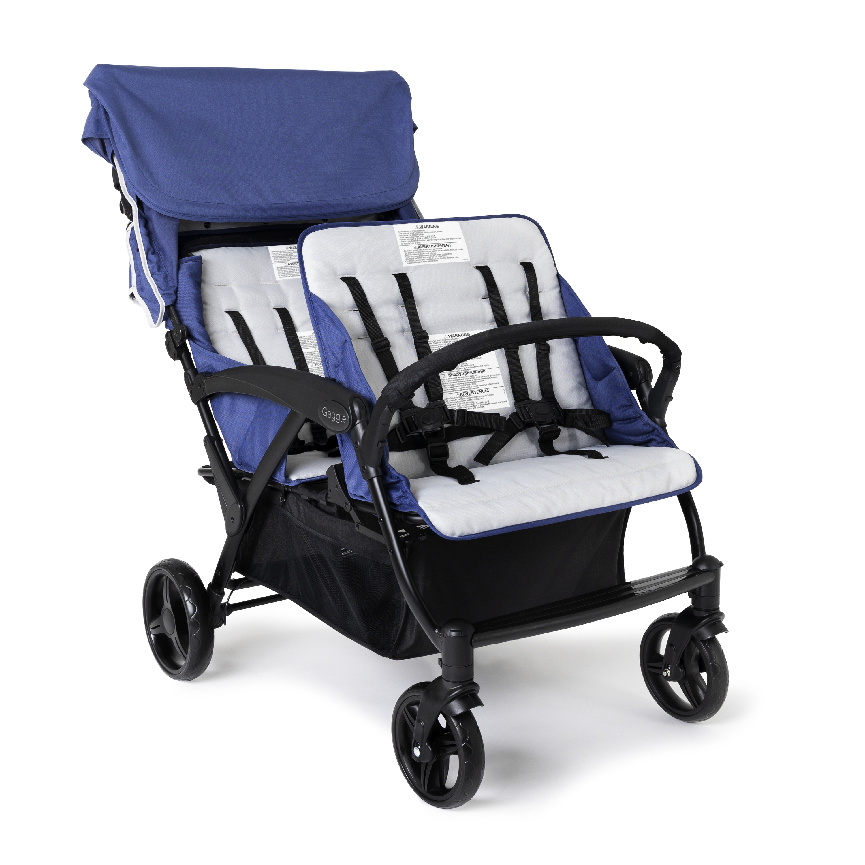 Gaggle Odyssey 4x4 Quad Stroller for 4 Children - Blue/Black