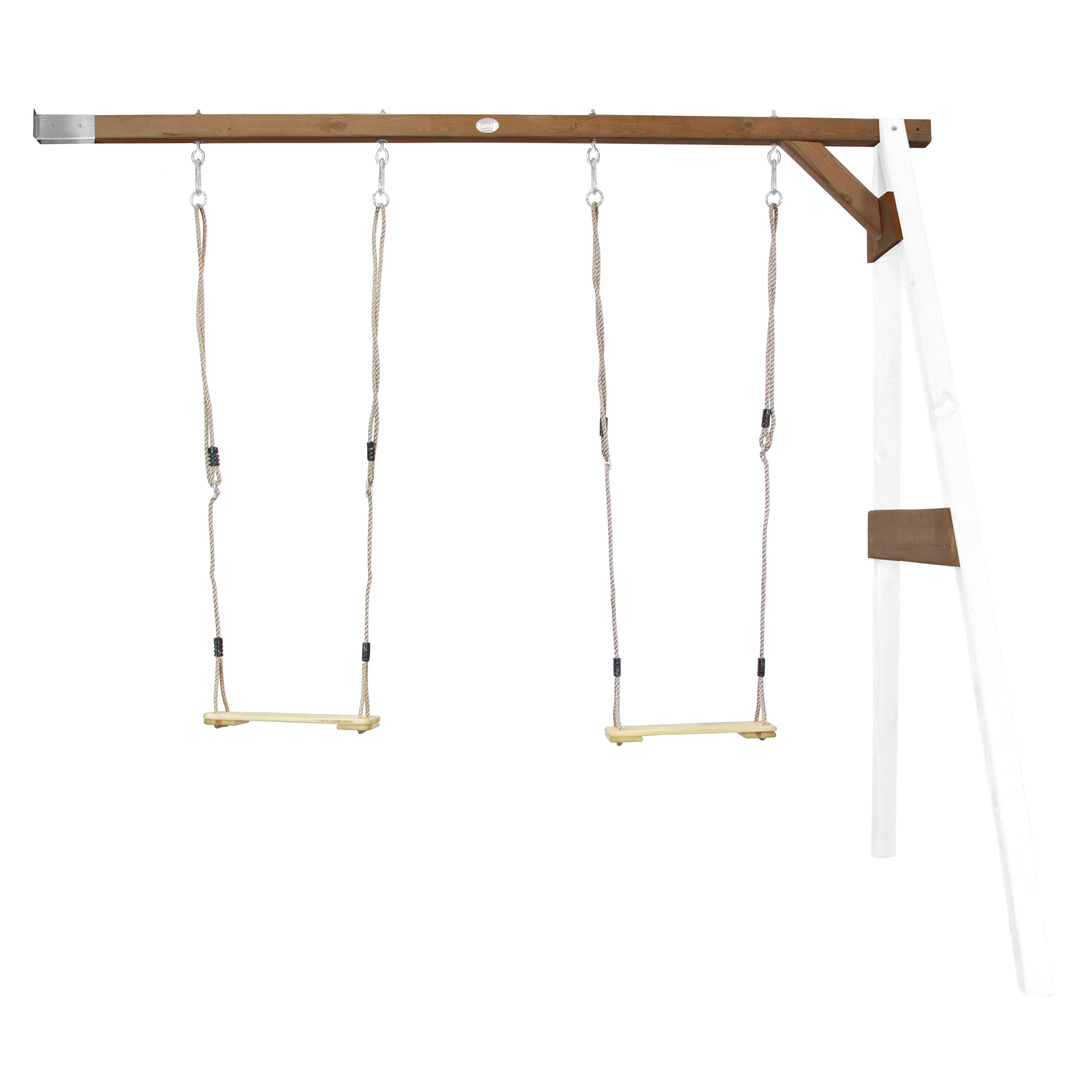 AXI Attachable Double Swing Set - White/Brown