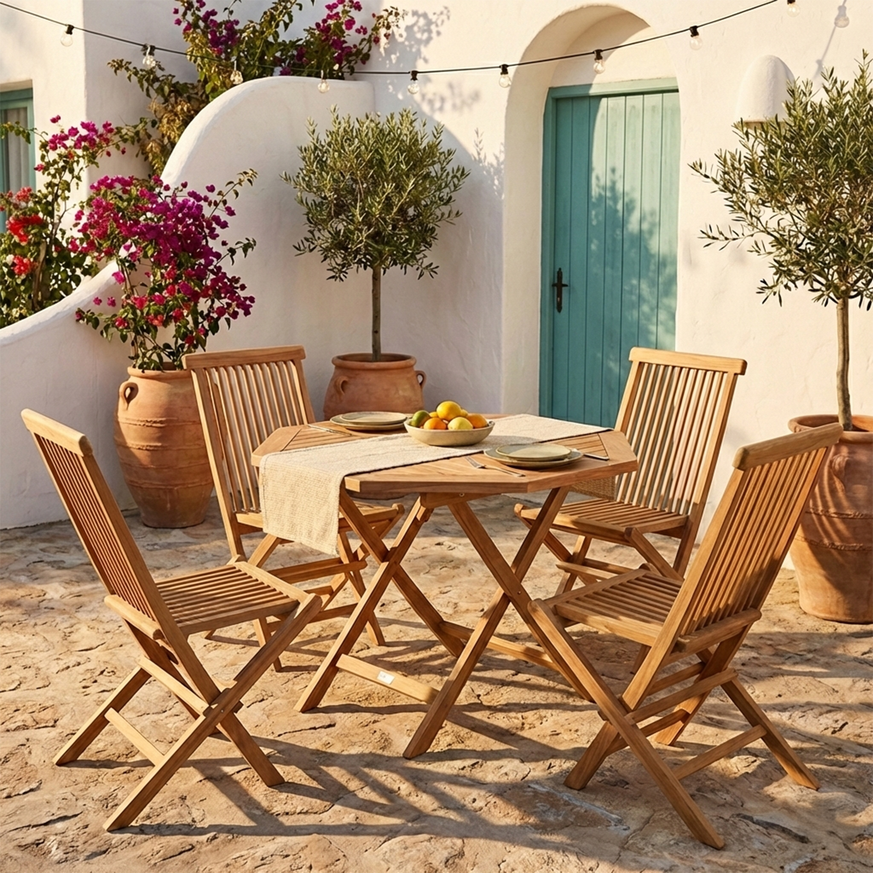 AXI Sana/Mina 100 cm Garden Set 5-piece Teak - Foldable
