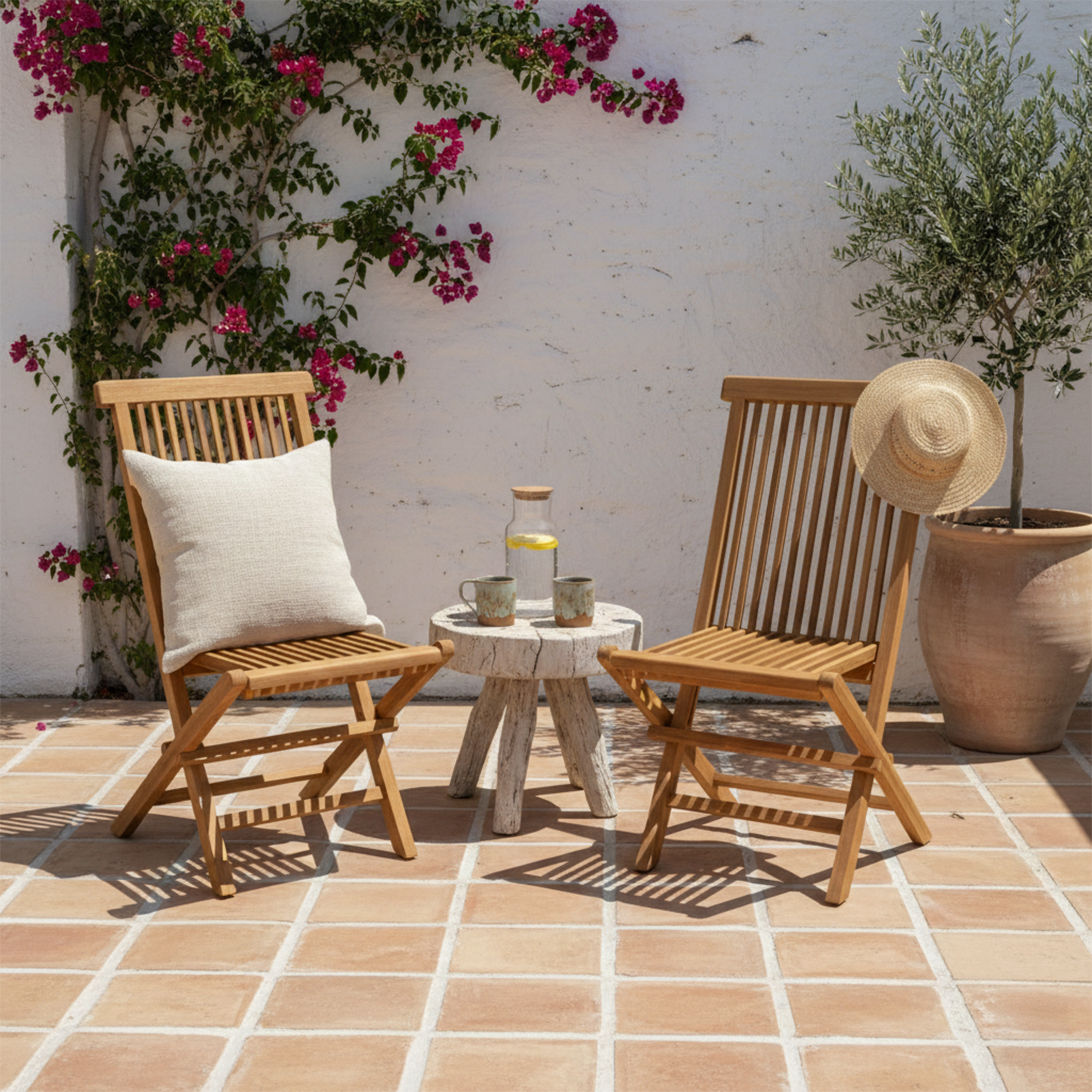 AXI Mina Teak Folding Chairs Set 2 pieces