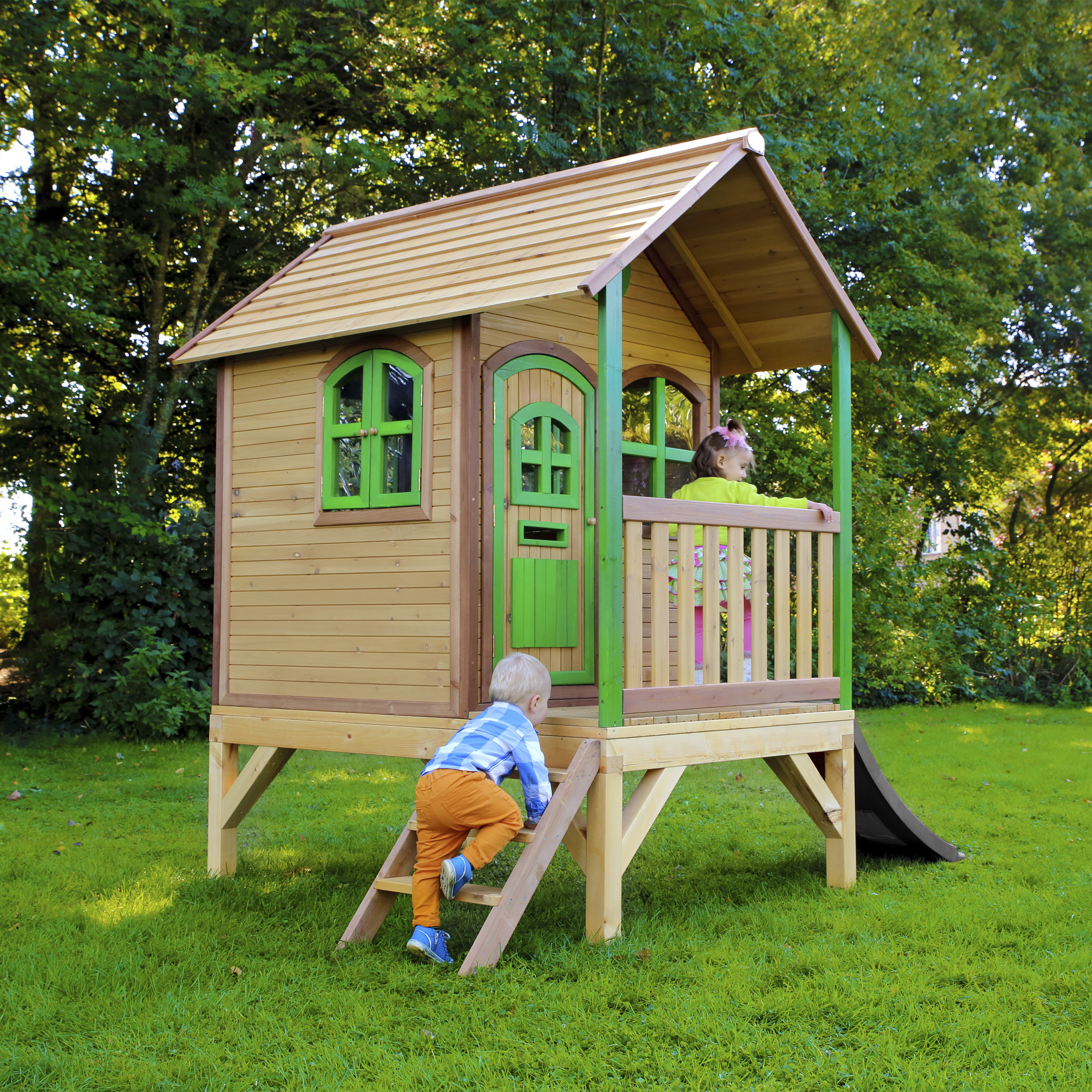 AXI Tom Playhouse Brown/Green - Grey Slide-8717973938040 AXI Tom Playhouse Brown/Green - Grey Slide