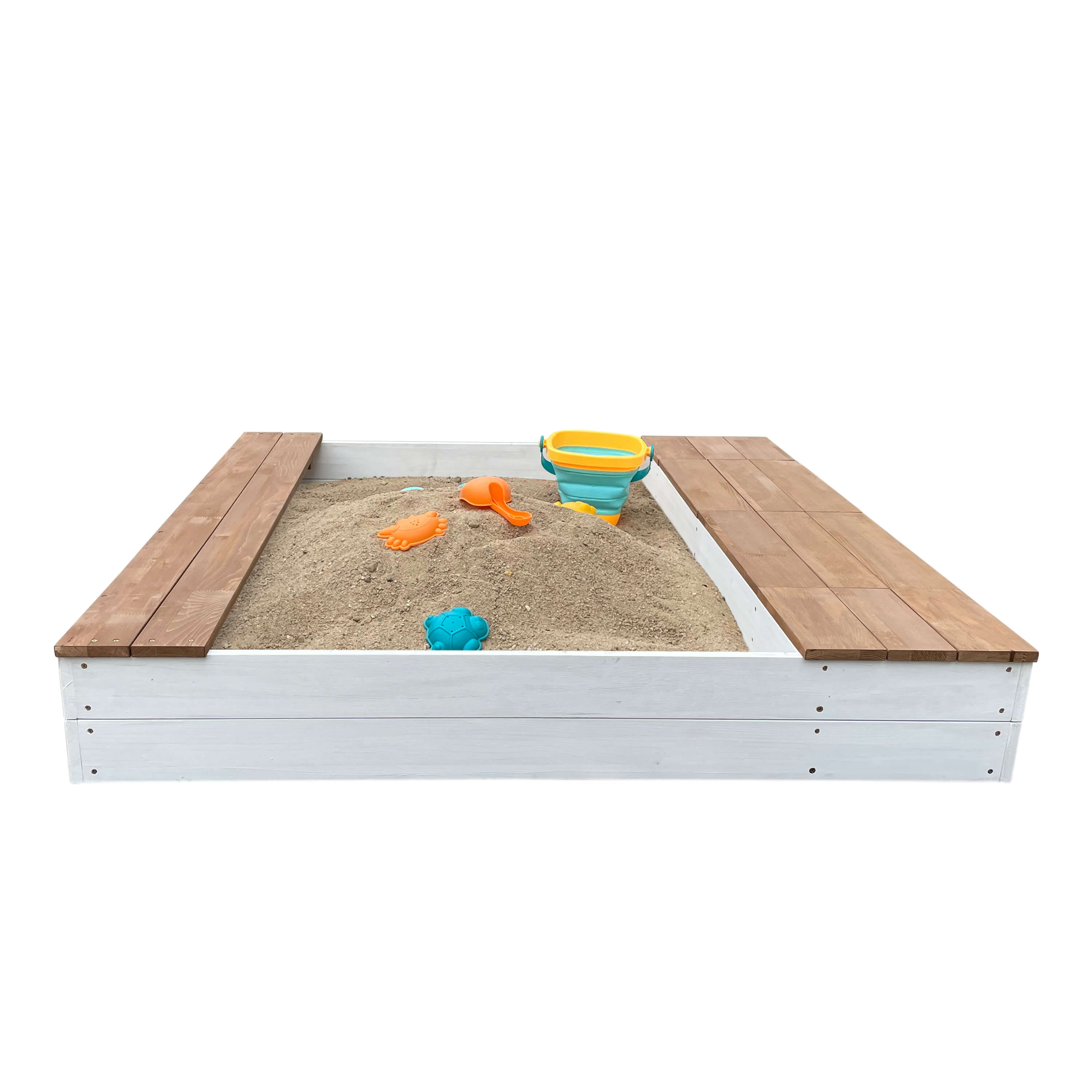 AXI Evy Sandbox with Bins and Storage - White/Brown