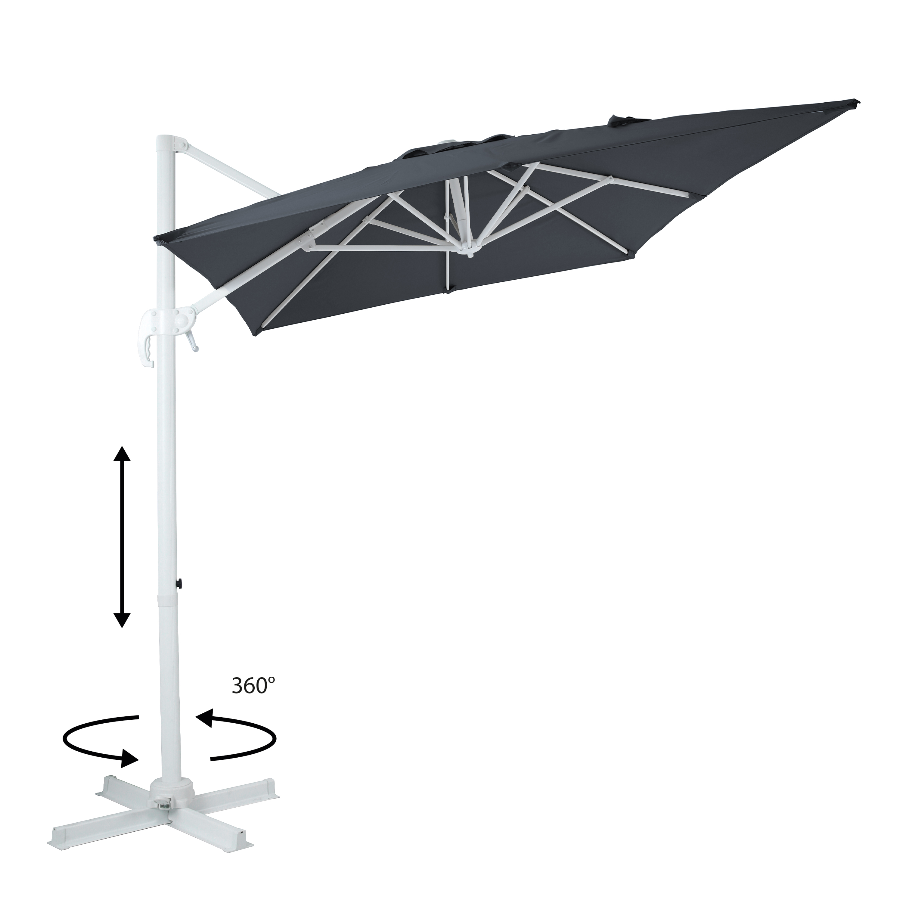 AXI Coco Cantilever Parasol 200x300cm - White/Grey