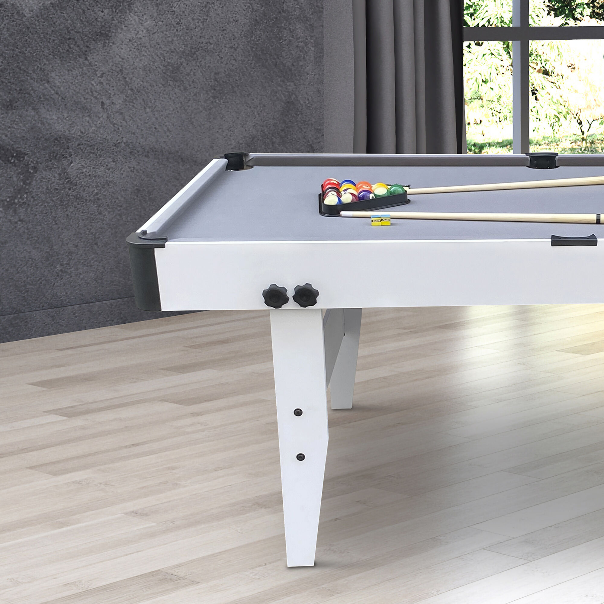 Cougar Hustle XL folding Pool Table - White/Grey