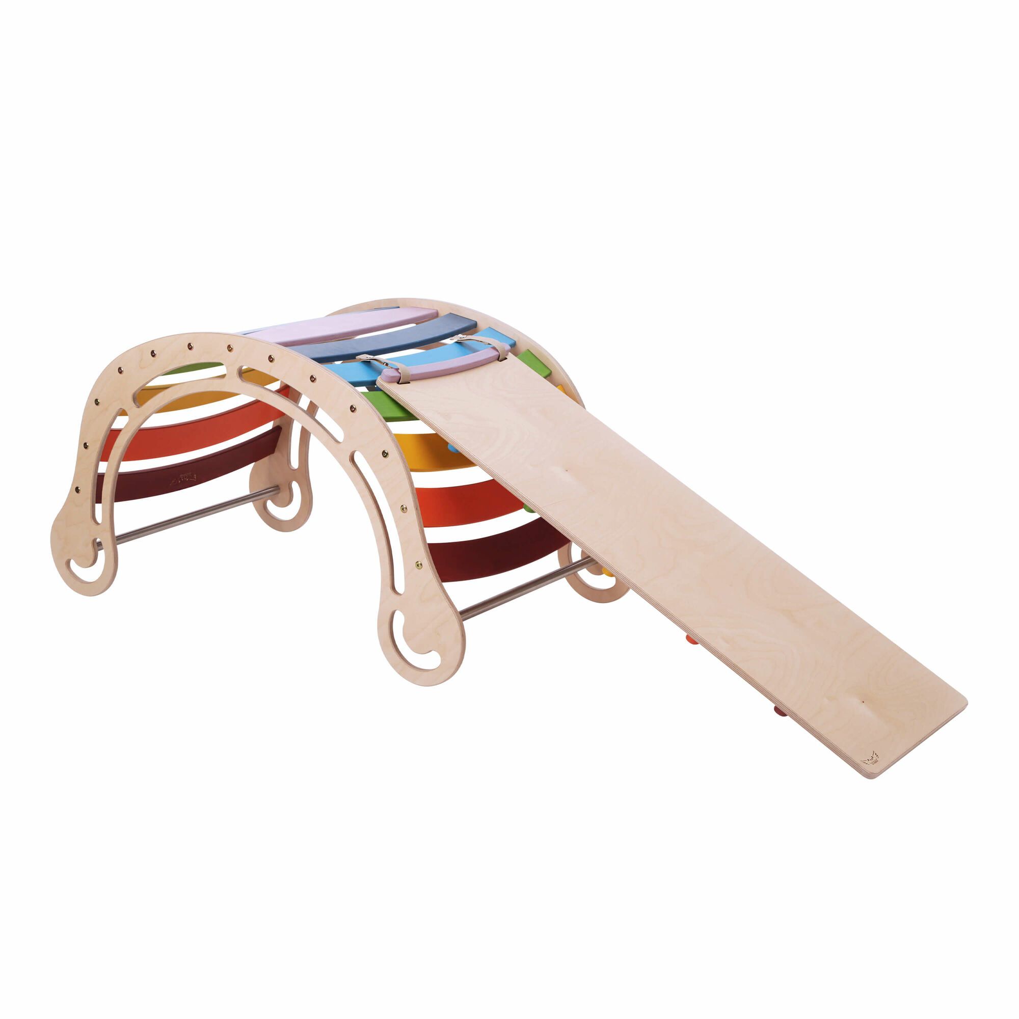 KateHaa Wooden XXL Rocker with Climbing Wall - Rainbow