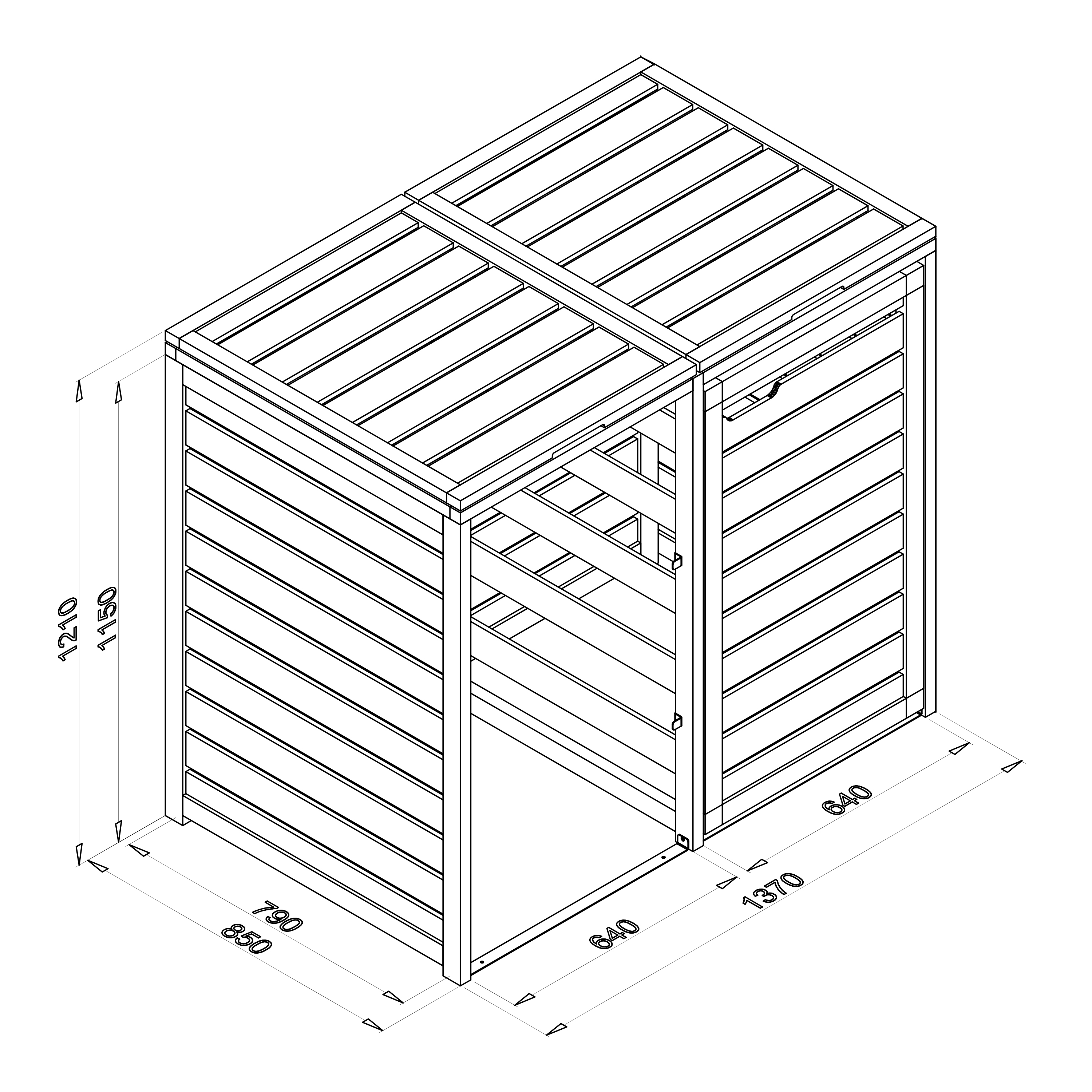 AXI Lex Wooden Bin Storage Black/Brown - 2 bins