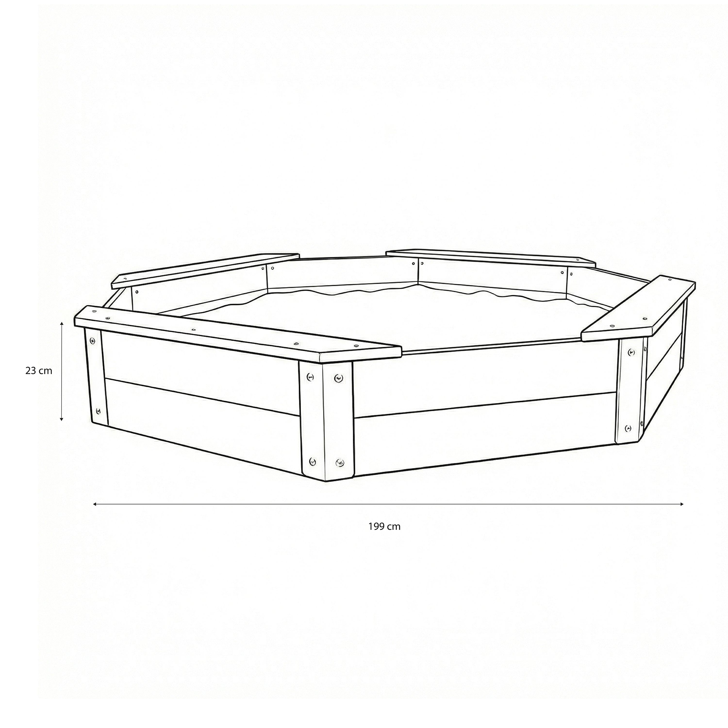 AXI Onno XXL Sandbox Octagonal - 200 x 200 cm - Brown/Anthracite