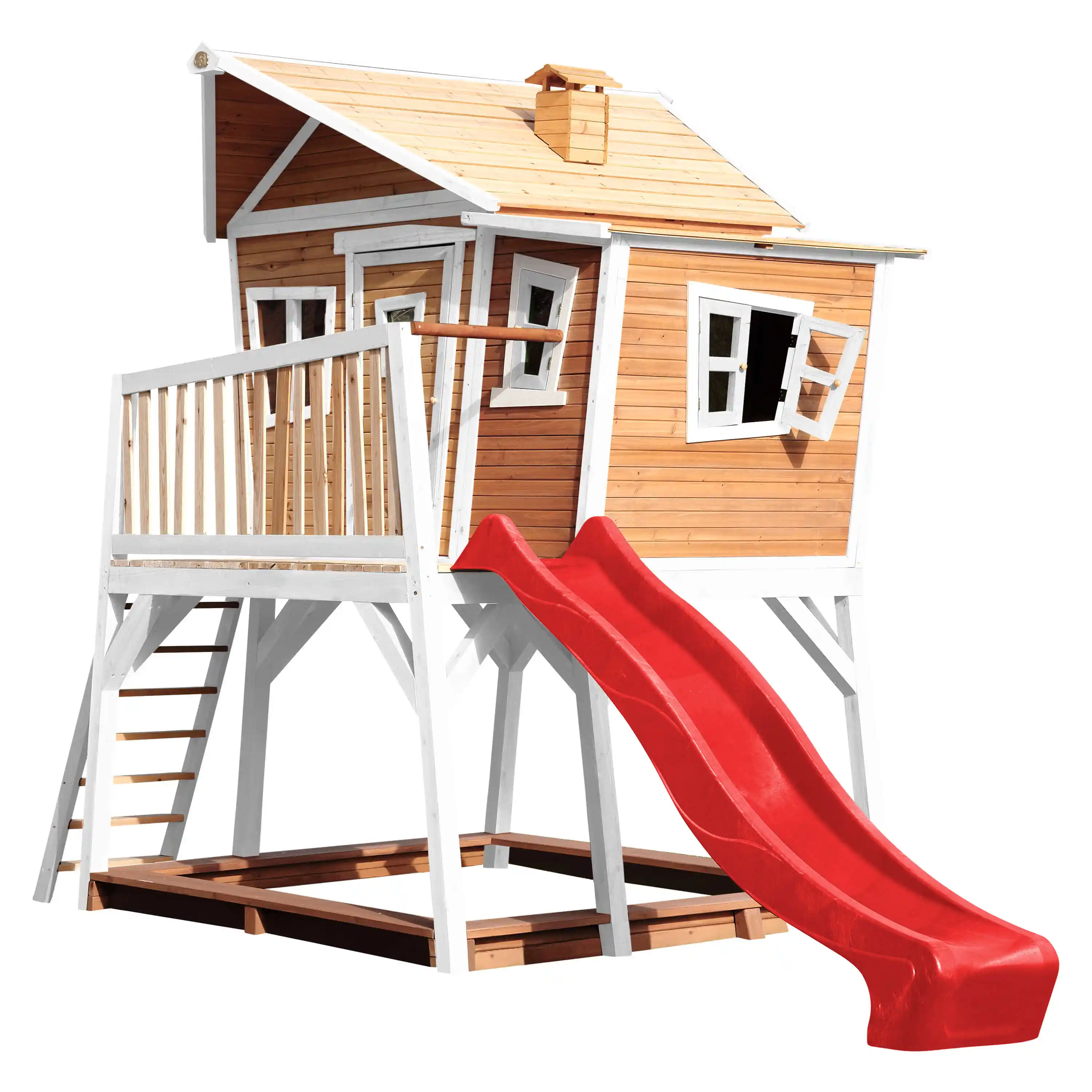 AXI Max Playhouse Brown/White - Red Slide