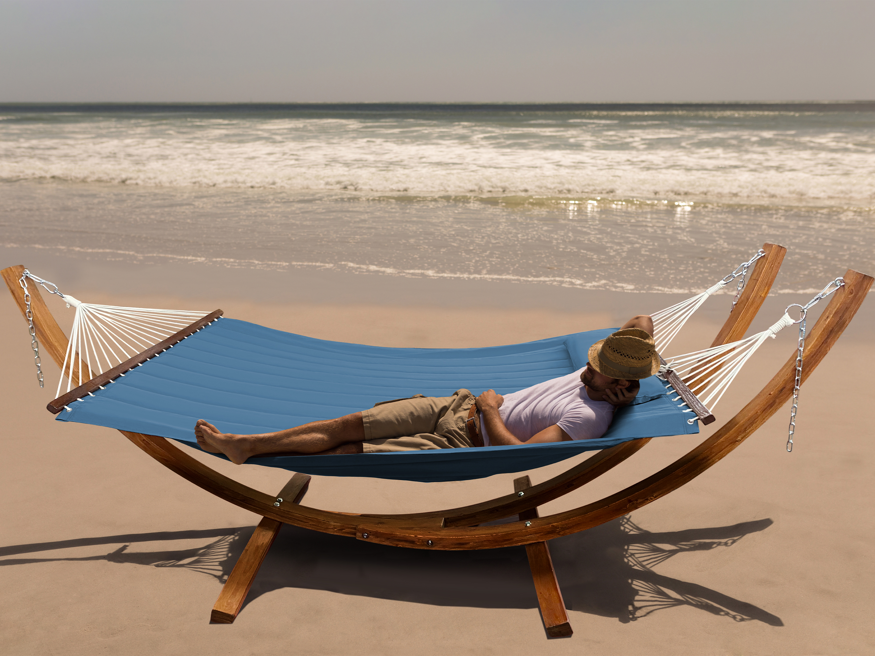 AXI Hawaii Hammock Set - Hammock with wooden frame - Blue